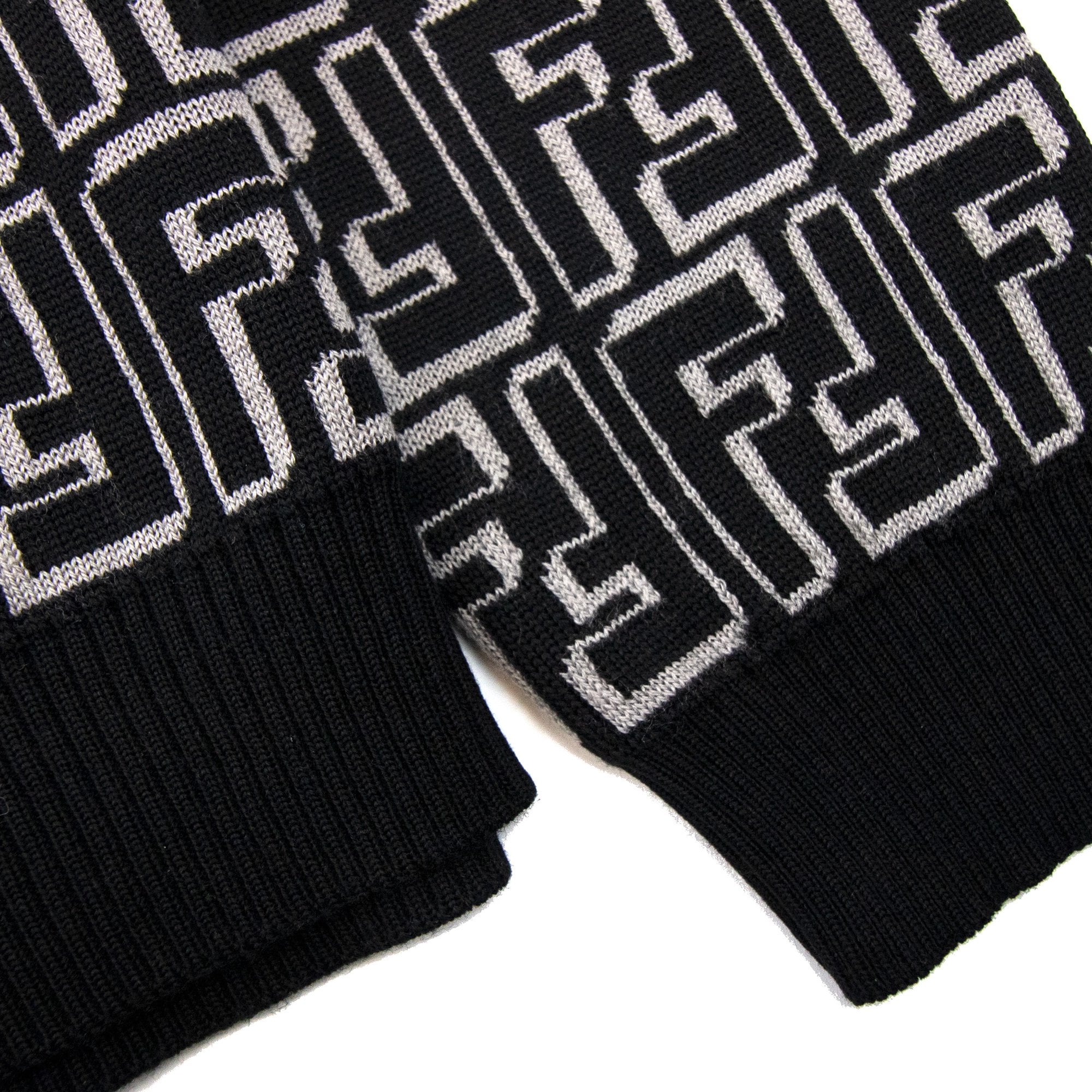 Fendi Ff Logo Knitted Sweatshirt Nero