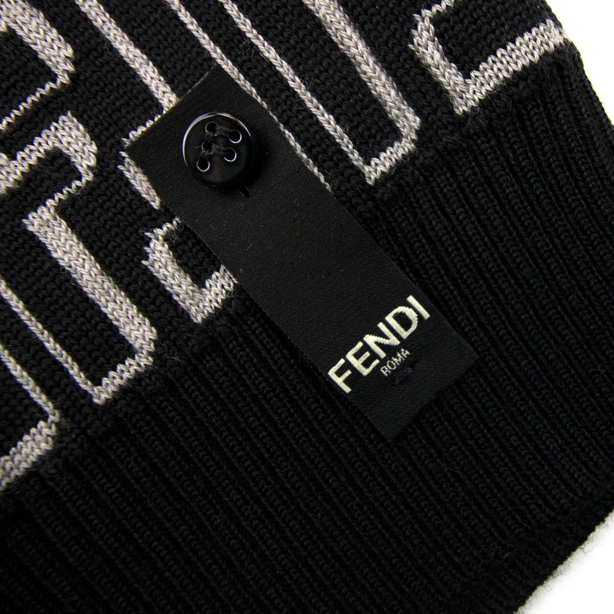 Fendi Ff Logo Knitted Sweatshirt Nero