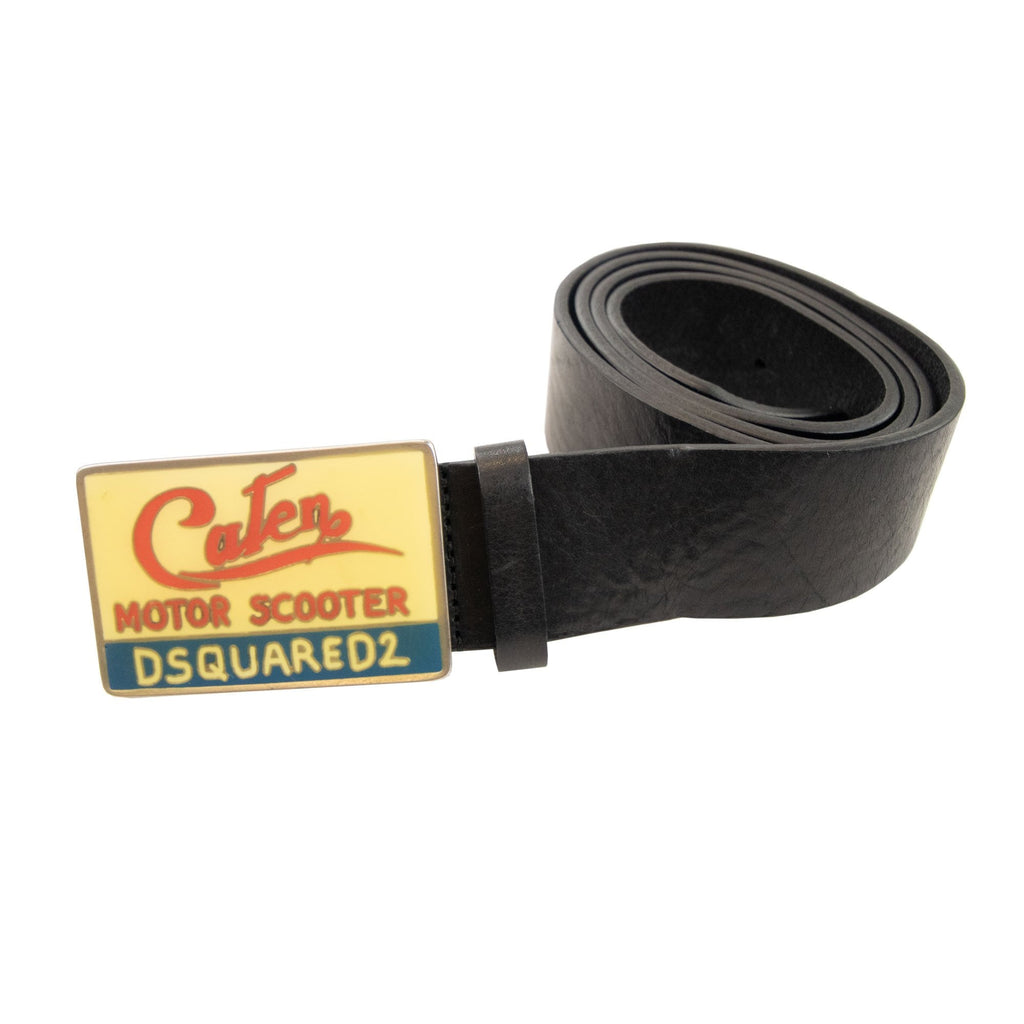 Dsquared2 Rectangular Buckle Motor Scooter Belt Black