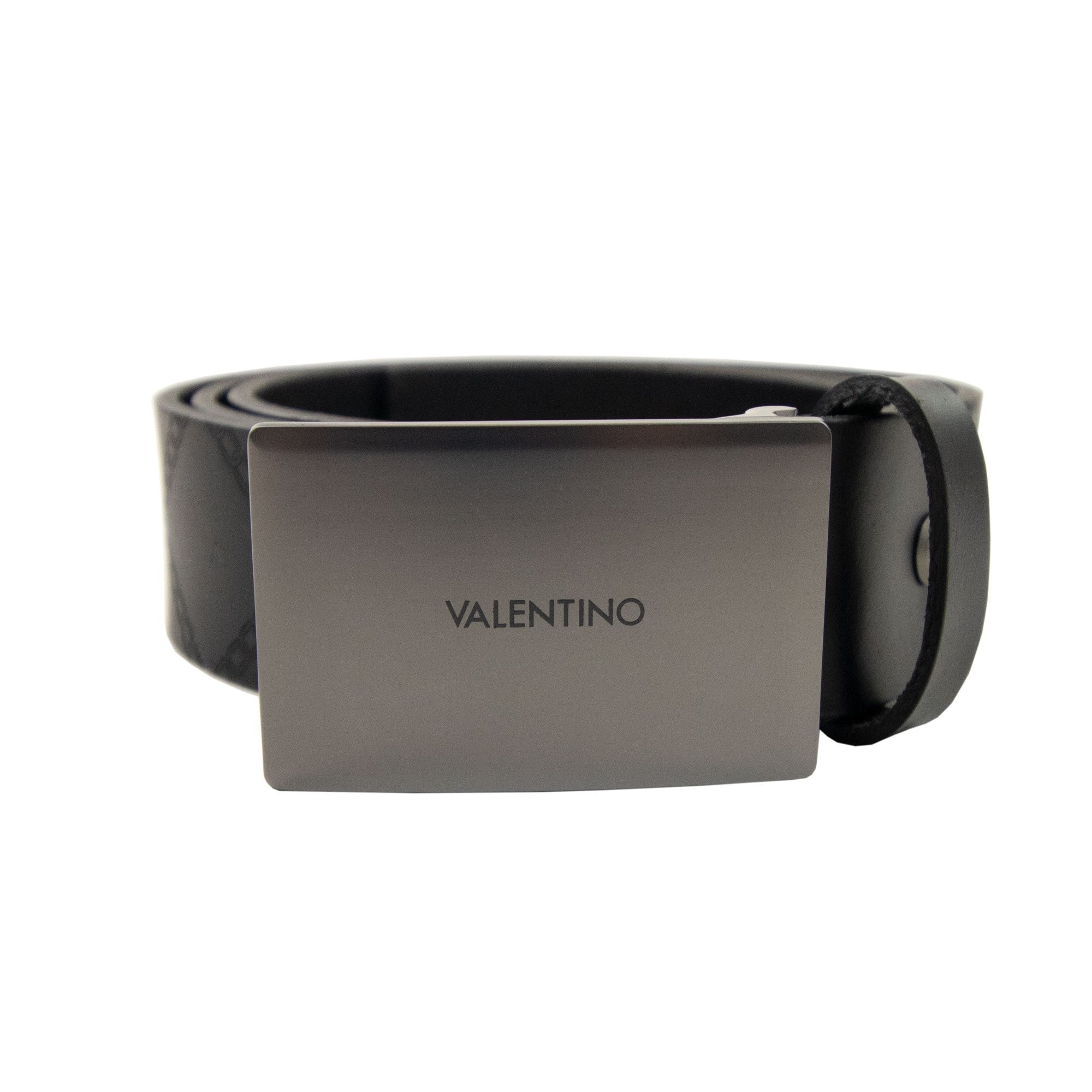 Valentino Gyoza Leather Buckle Belt Nero
