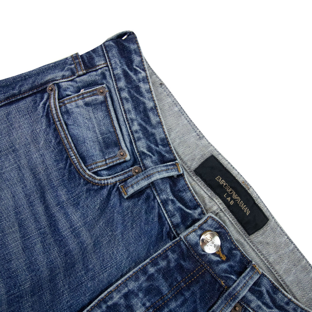 Emporio Armani J75 Slim-fit Worn-wash Selvedge Denim Jeans Denim