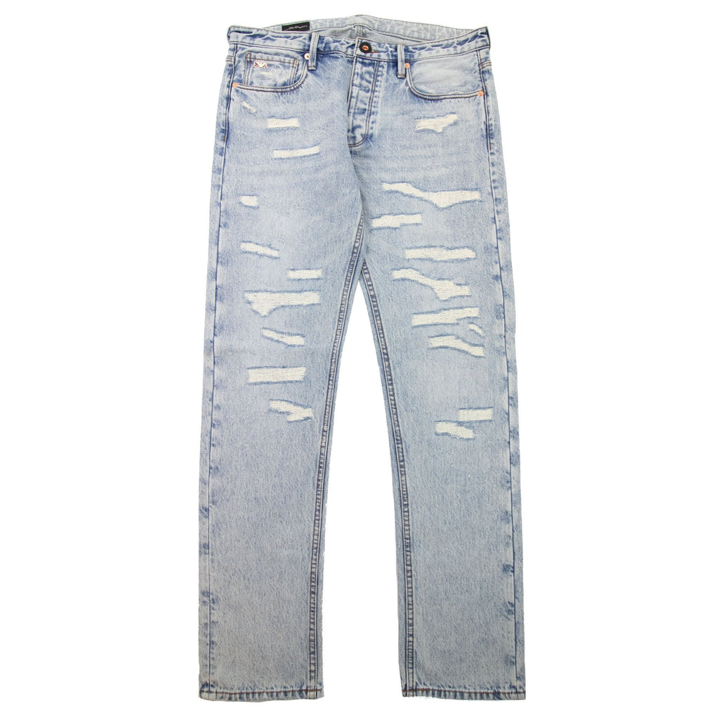 Emporio Armani J75 Slim Fit Washed Ripped Denim Jeans Denim Blue 0943