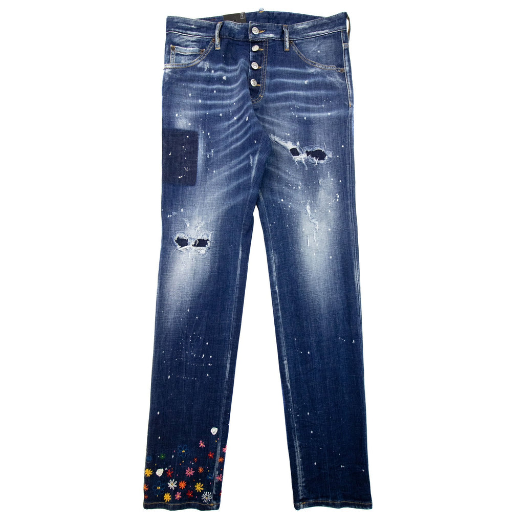 Dsquared2 Medium Patch Broken Wash Roadie Jeans Denim 470