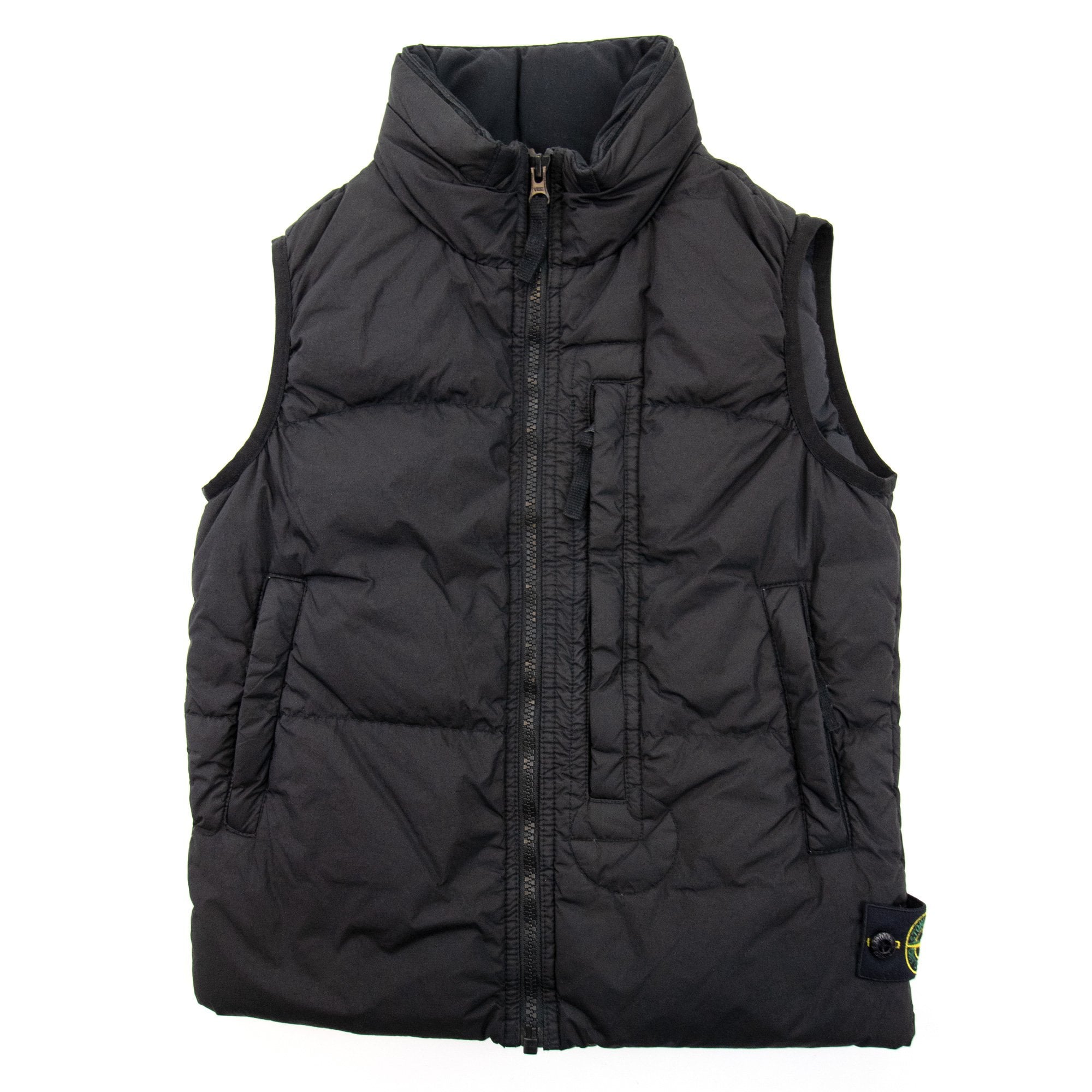 Stone Island Junior Garment Dyed Crinkle Reps Ny Down Gillet Black V0029