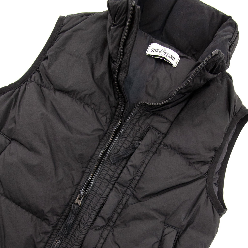 Stone Island Junior Garment Dyed Crinkle Reps Ny Down Gillet Black V0029