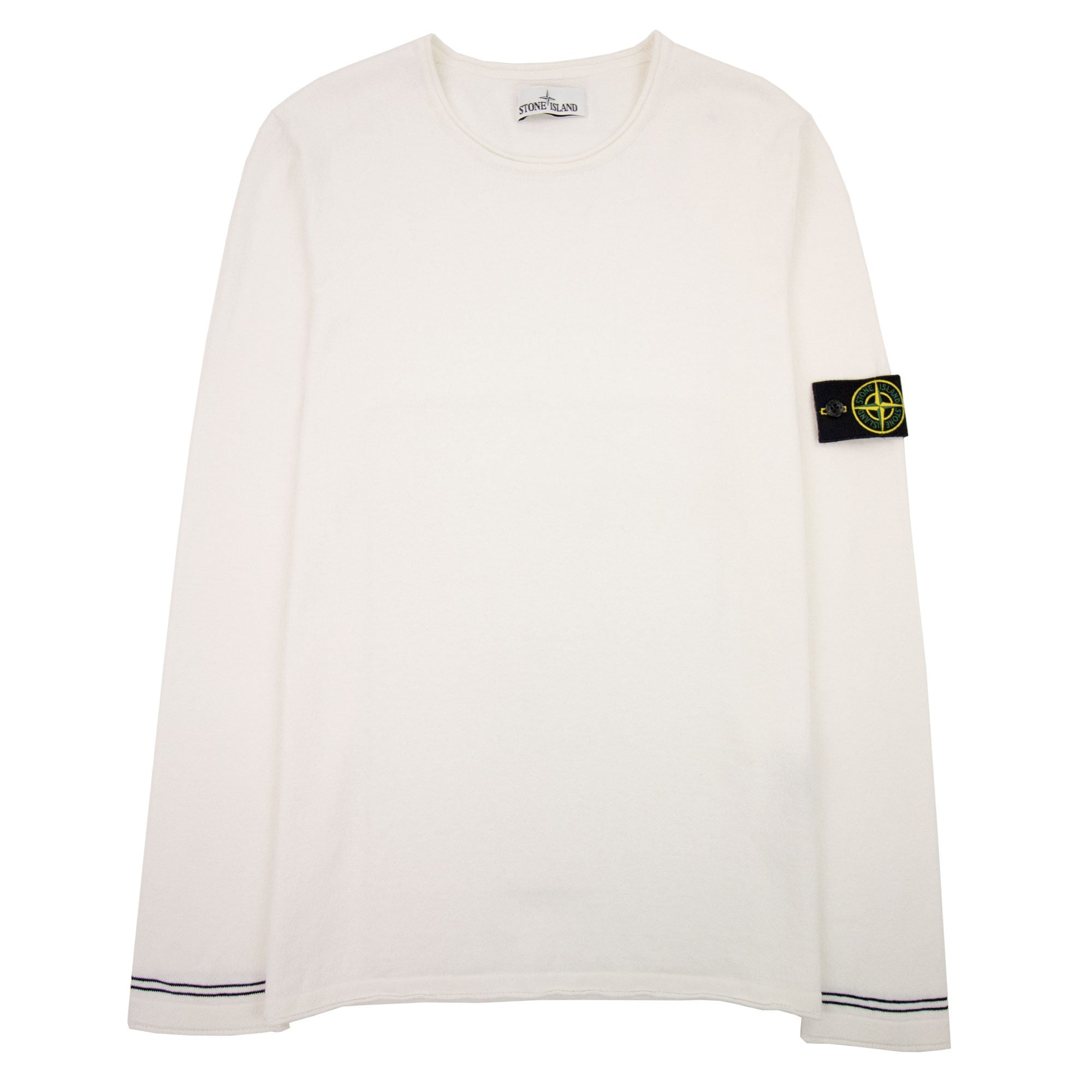 Stone Island Logo Patch Crew Neck Jumper White