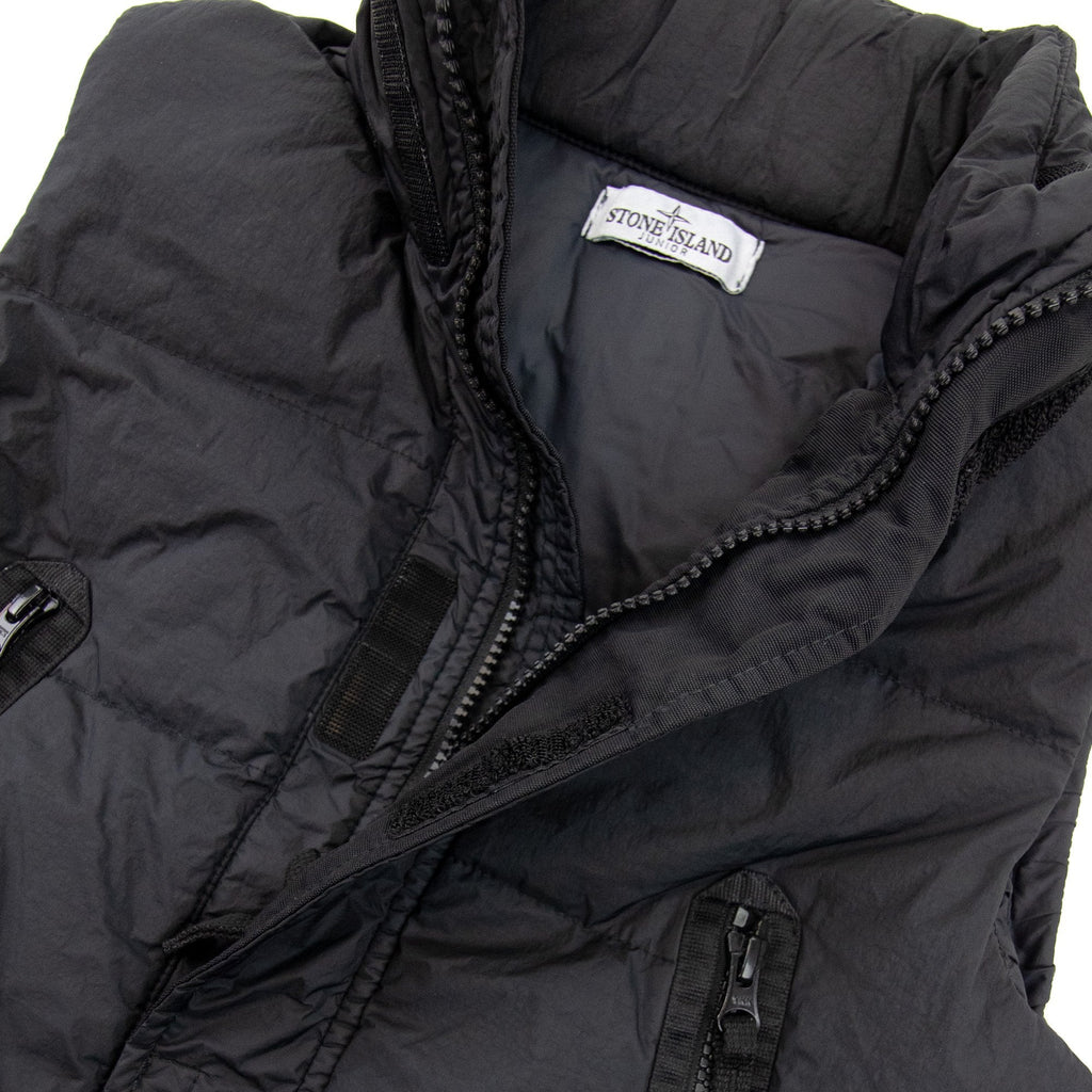 Stone Island Junior Garment Dyed Crinkle Reps Gillet Black V0029