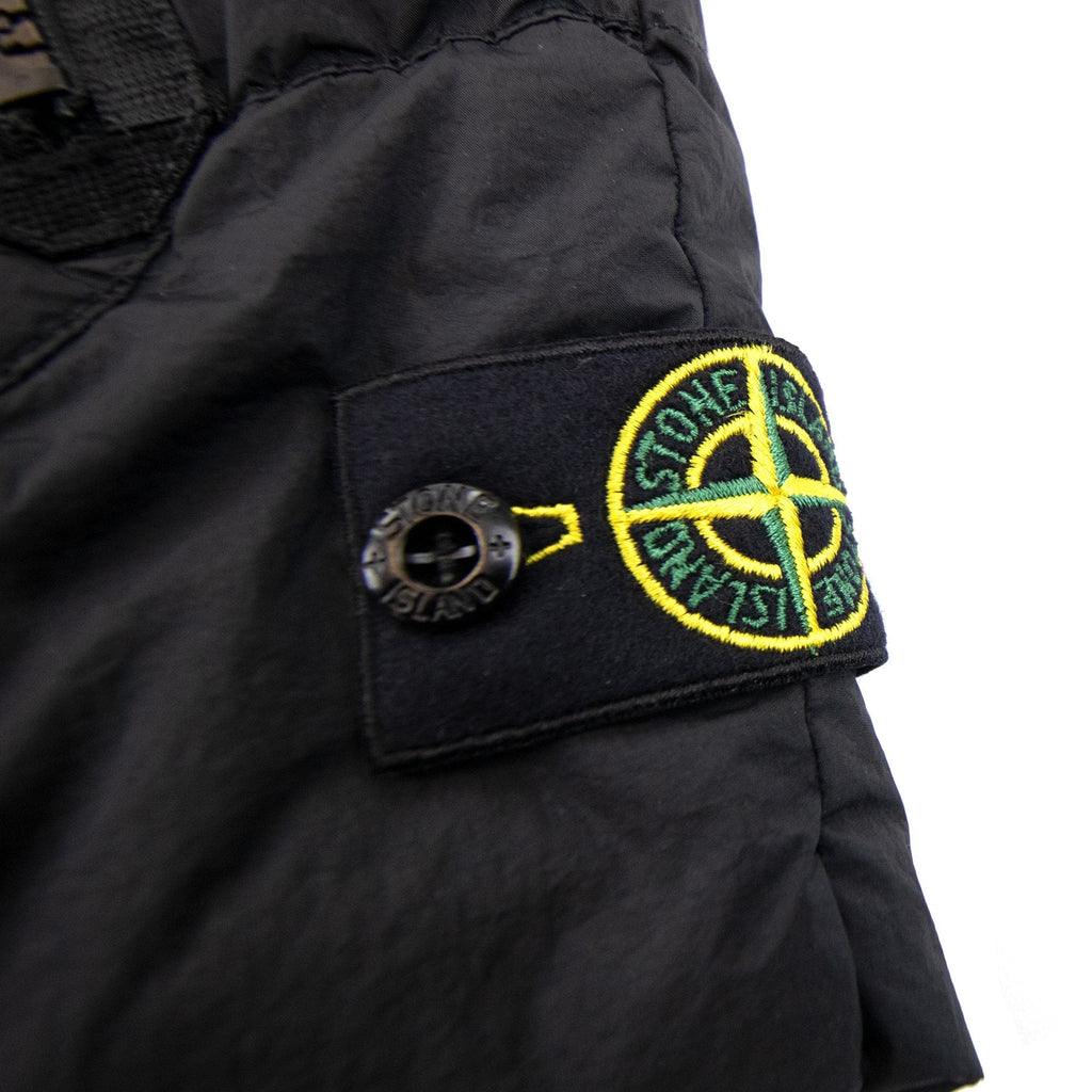 Stone Island Junior Garment Dyed Crinkle Reps Gillet Black V0029