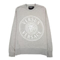 Versace Versus Round Embossed Logo Sweater Light Grey