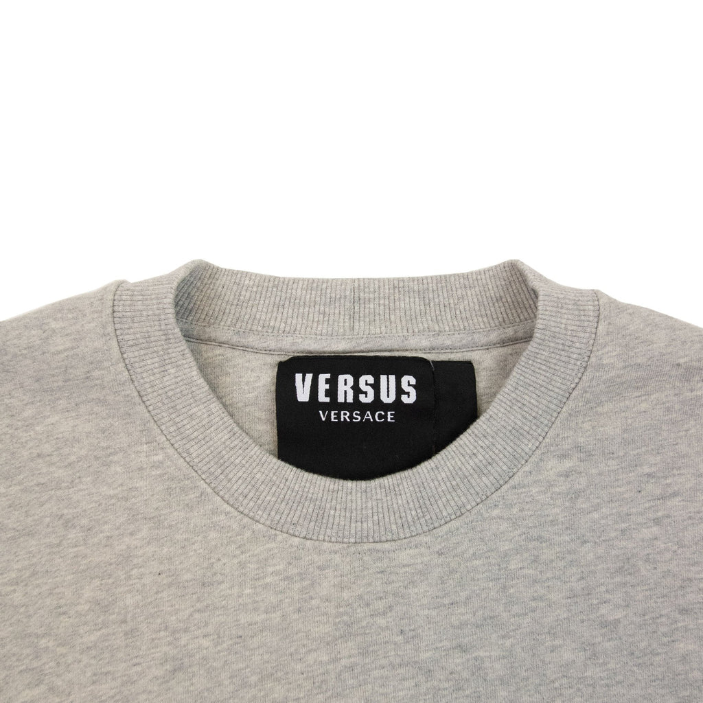 Versace Versus Round Embossed Logo Sweater Light Grey