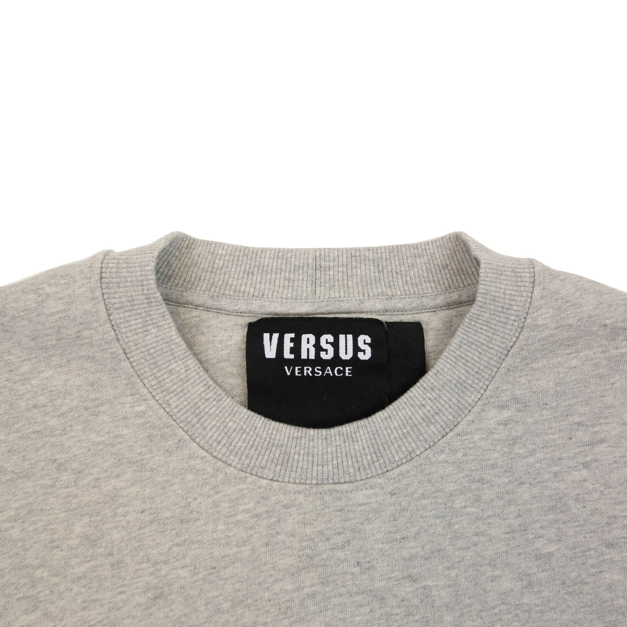Versace Versus Round Embossed Logo Sweater Light Grey