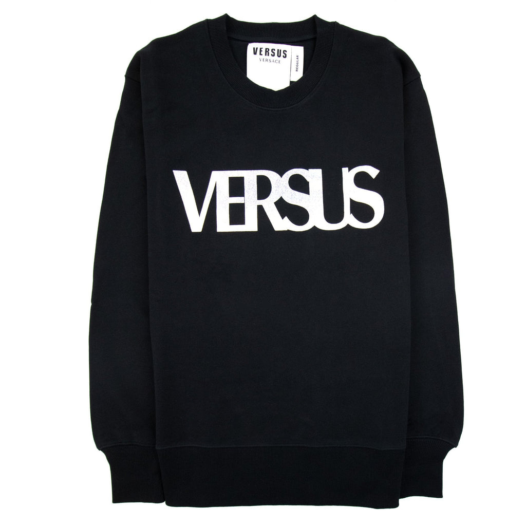 Versace Versus Logo Printed Crew Neck Sweatshirt Black