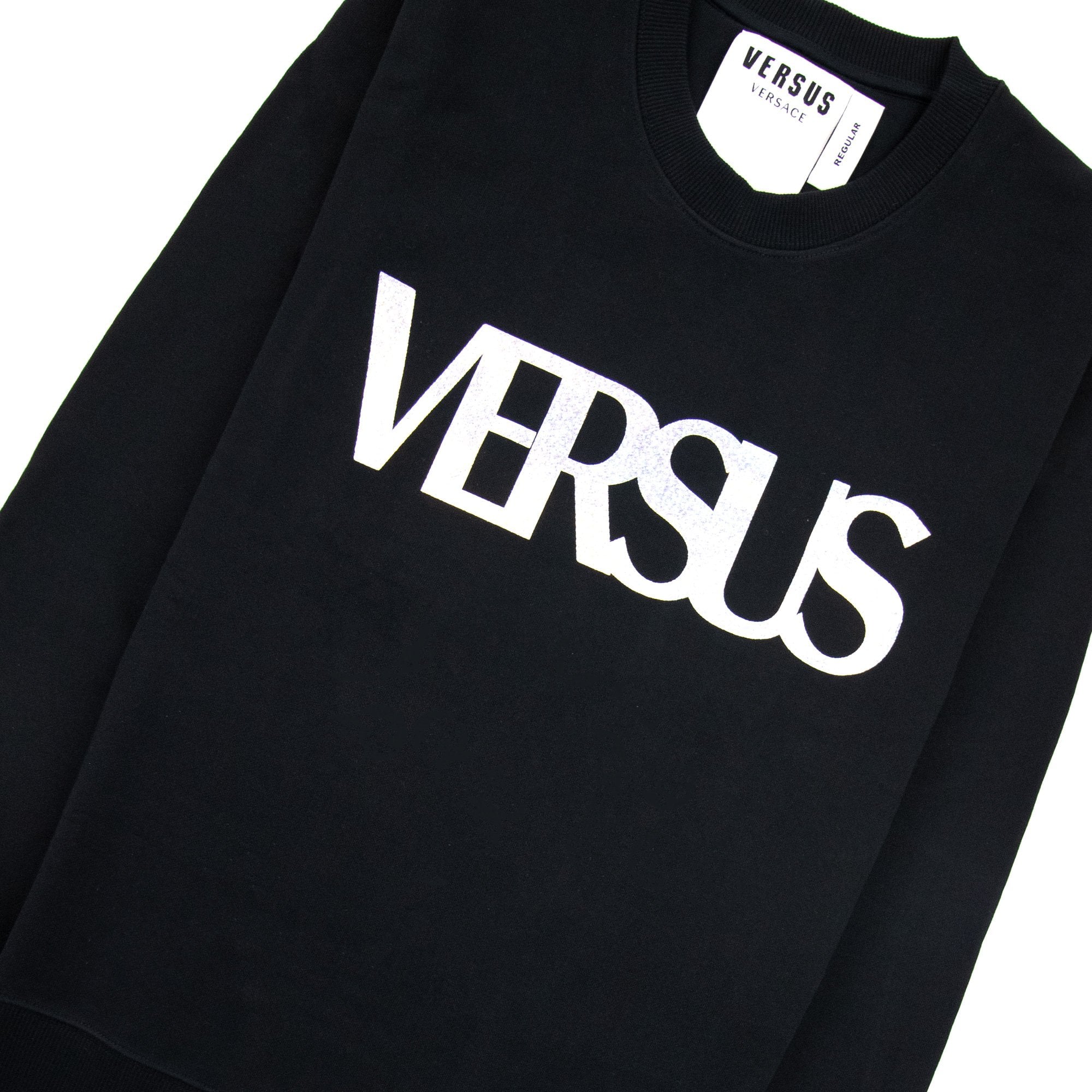 Versace Versus Logo Printed Crew Neck Sweatshirt Black