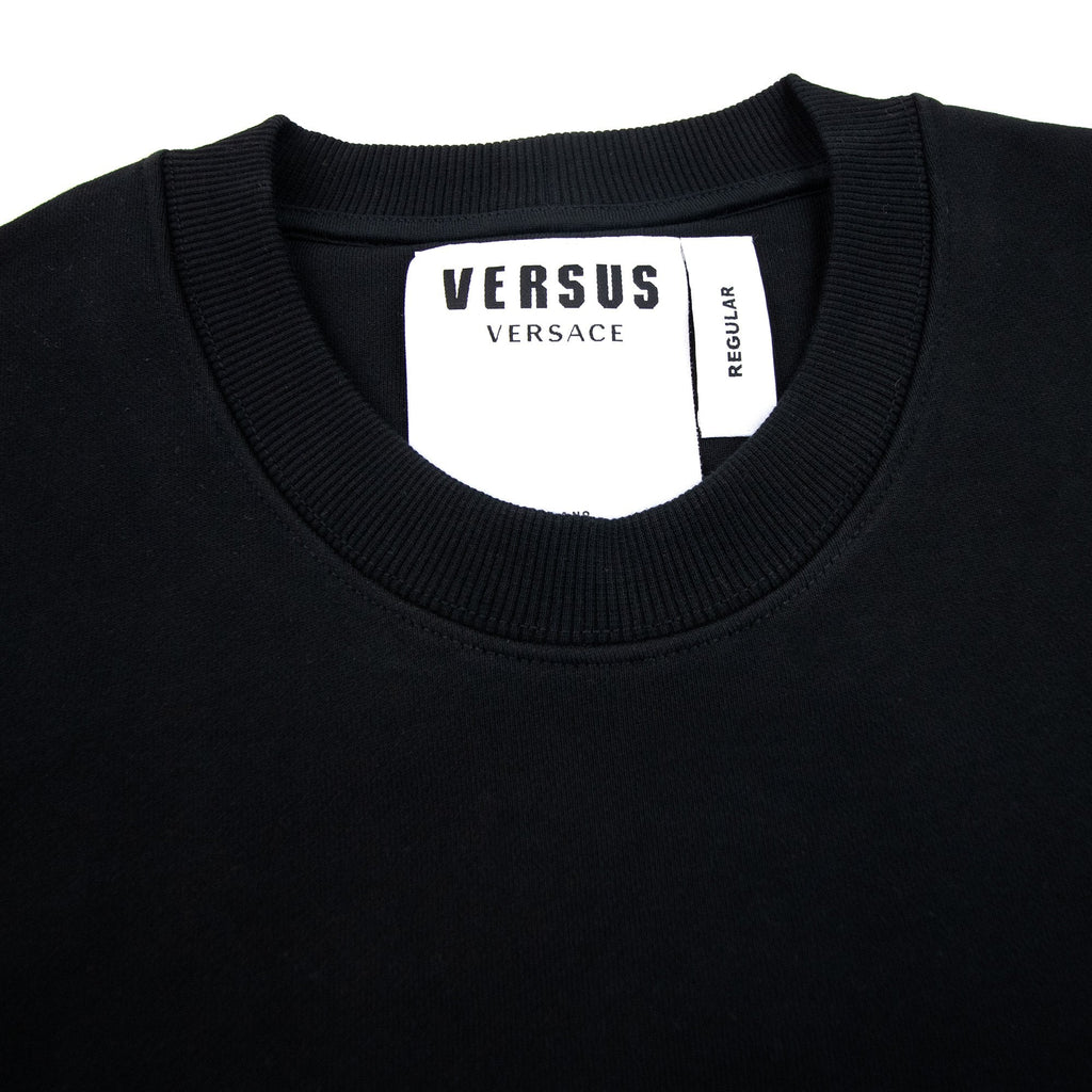 Versace Versus Logo Printed Crew Neck Sweatshirt Black