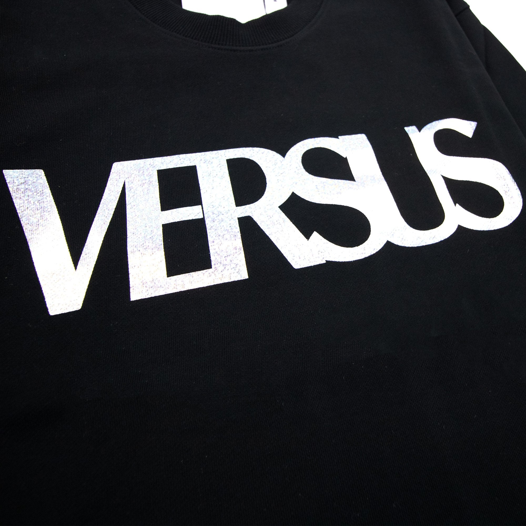 Versace Versus Logo Printed Crew Neck Sweatshirt Black