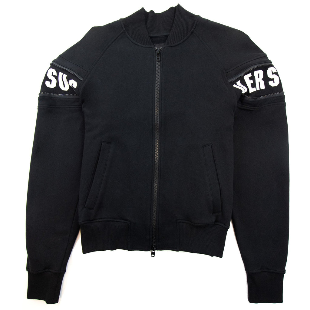 Versace Versus Zip Print Bomber Jacket Black