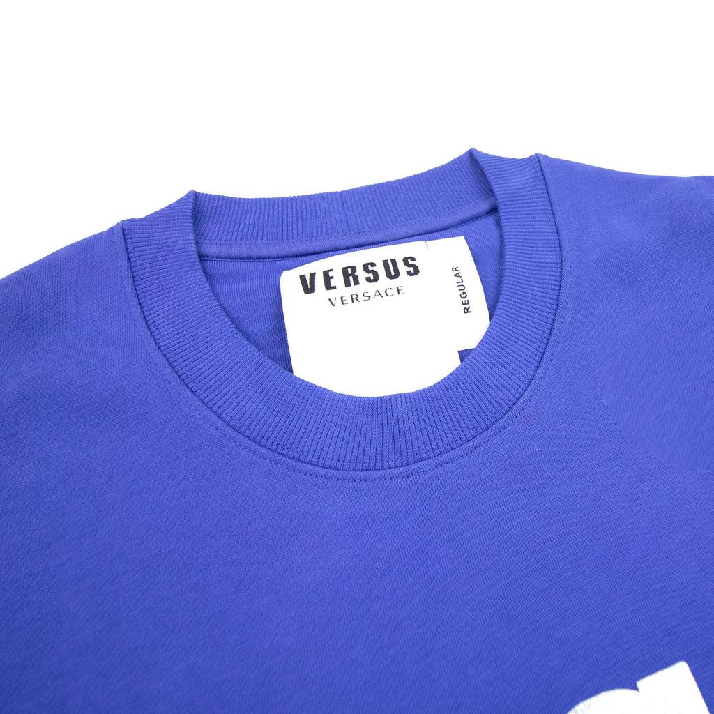 Versace Versus Logo Printed Crew Neck Sweatshirt Royal Blue