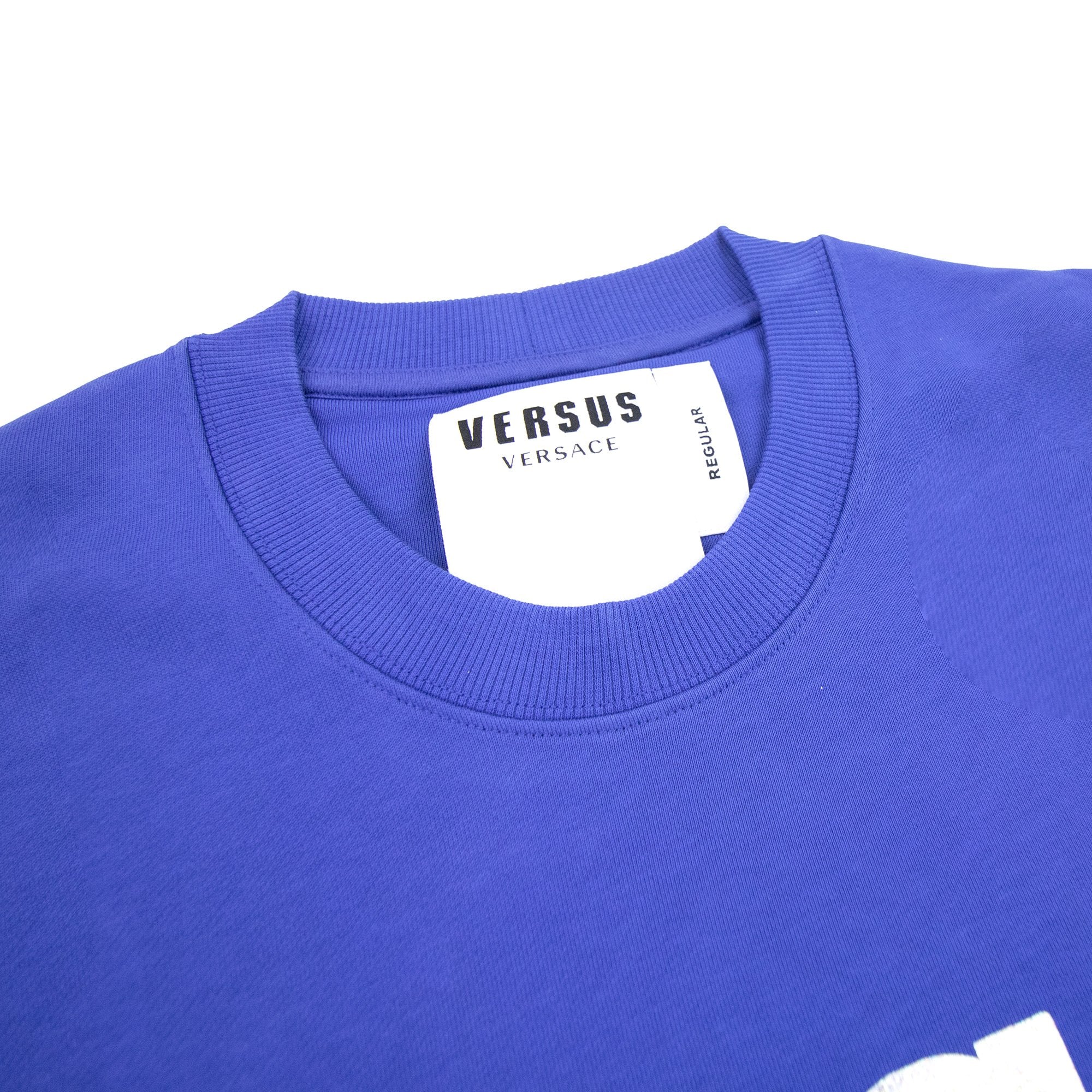 Versace Versus Logo Printed Crew Neck Sweatshirt Royal Blue