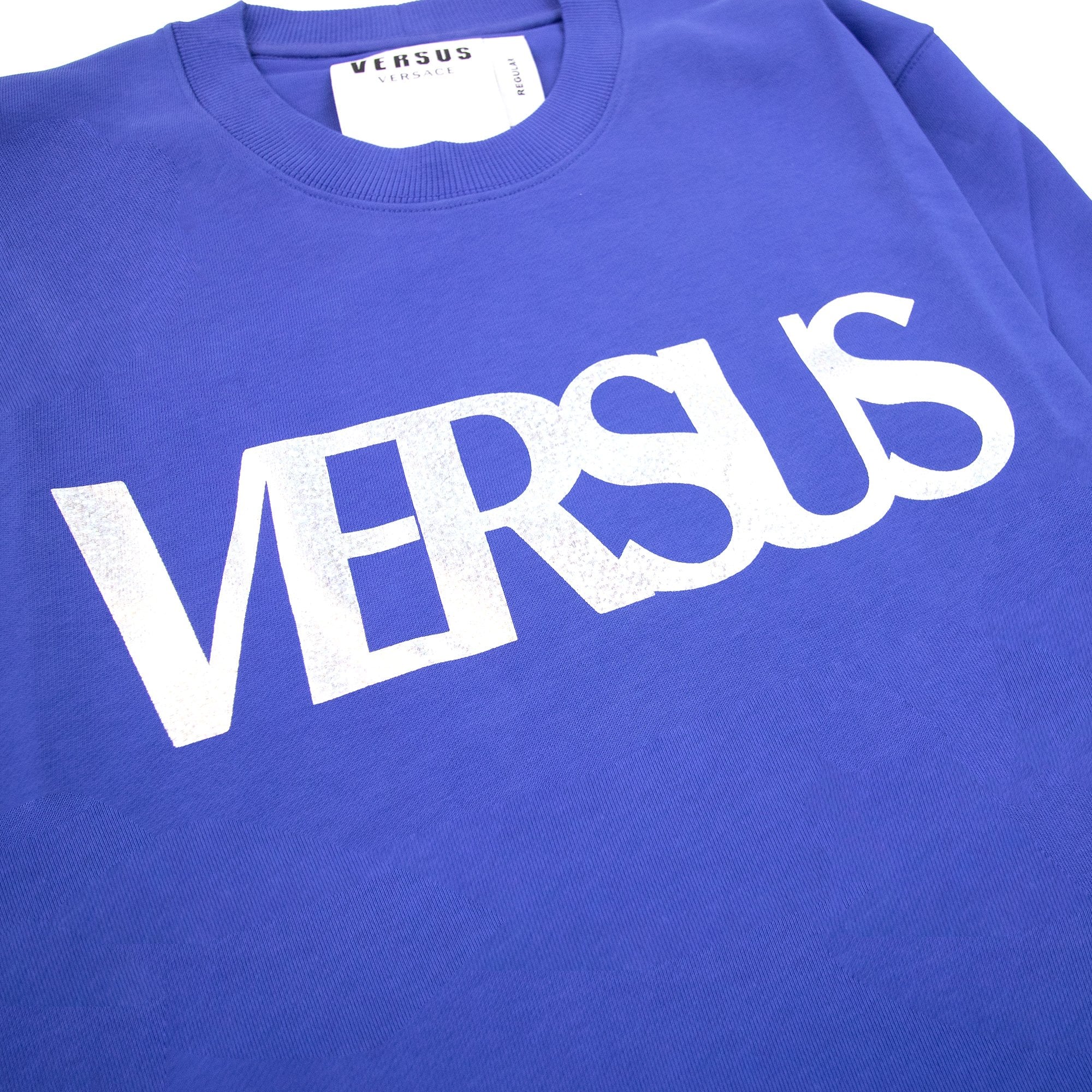 Versace Versus Logo Printed Crew Neck Sweatshirt Royal Blue