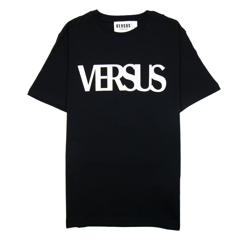 Versace Versus Logo Printed T Shirt Black
