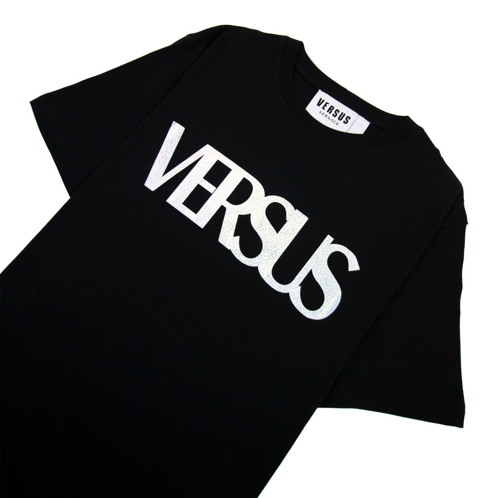Versace Versus Logo Printed T Shirt Black