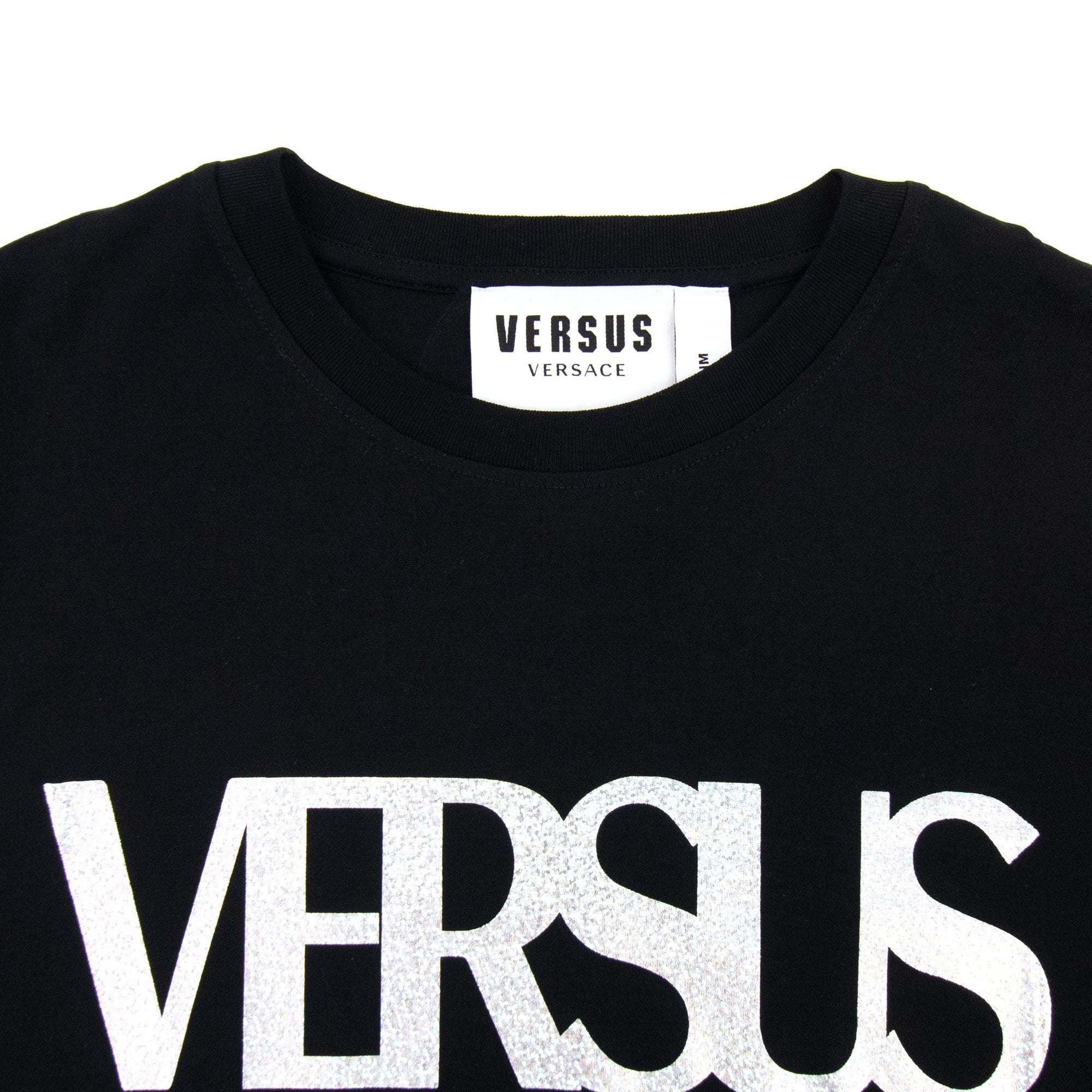 Versace Versus Logo Printed T Shirt Black