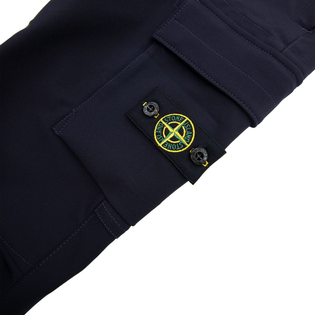 Stone Island Junior 30612 Stretch Nylon Canvas Cargo Trouser Navy V0020