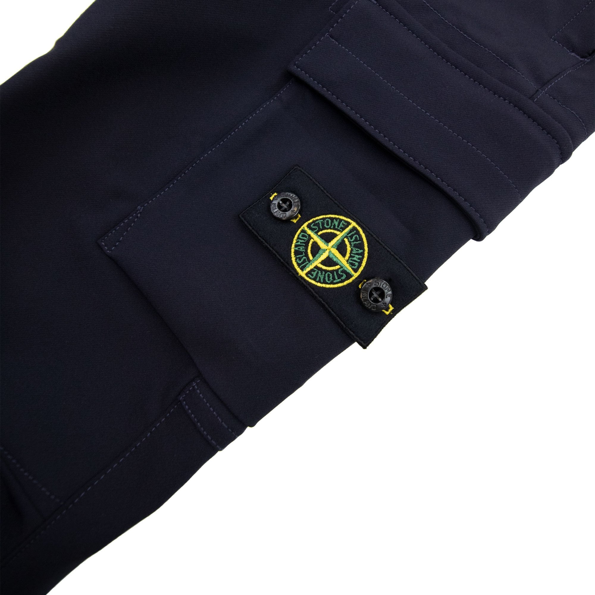 Stone Island Junior 30612 Stretch Nylon Canvas Cargo Trouser Navy V0020