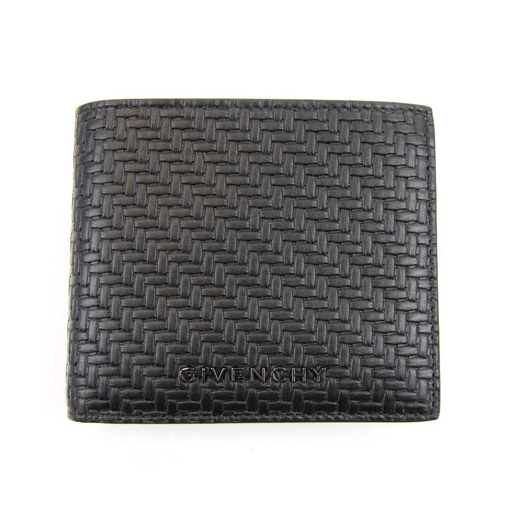 Givenchy Coin Wallet In Braided-effect Leather Black