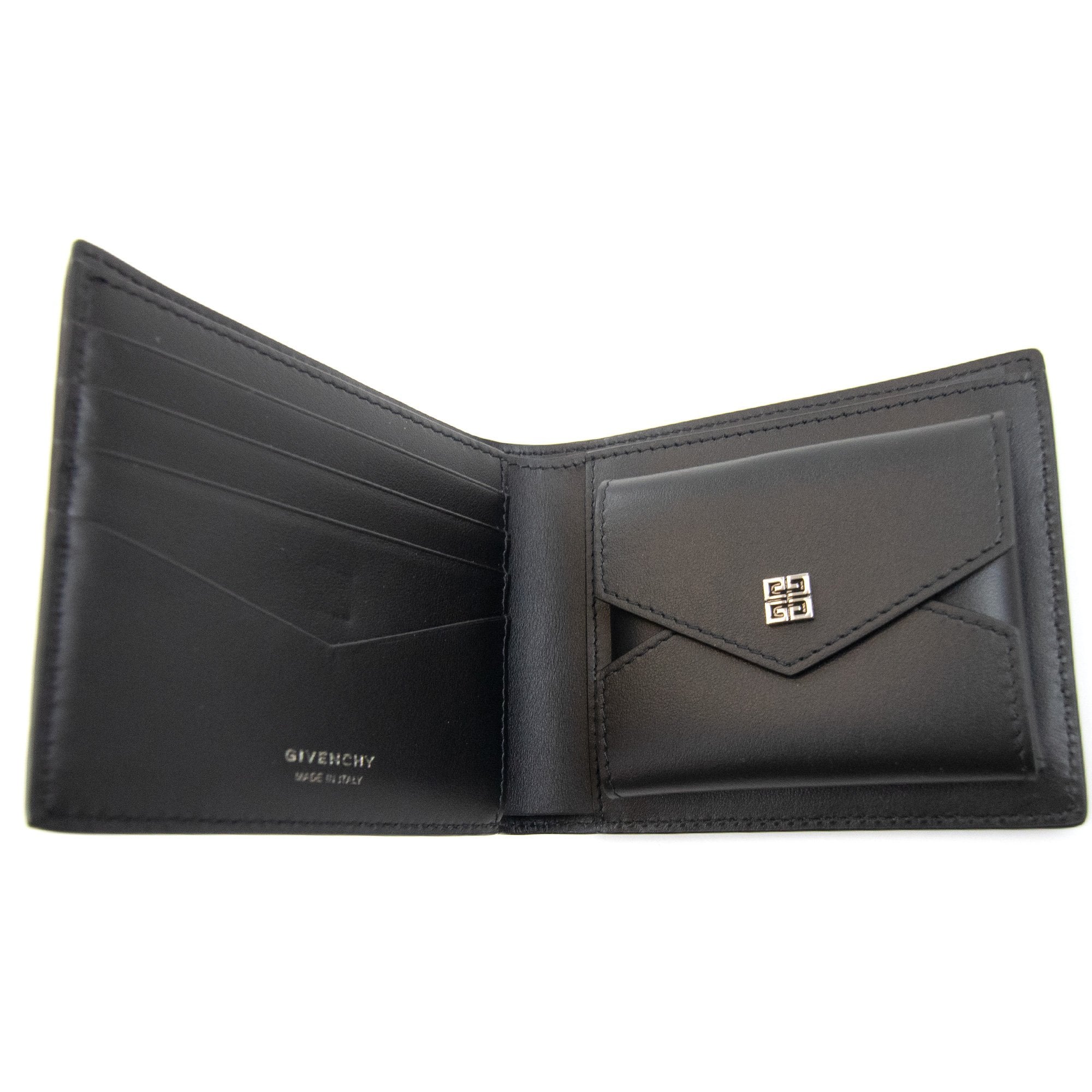 Givenchy Coin Wallet In Braided-effect Leather Black