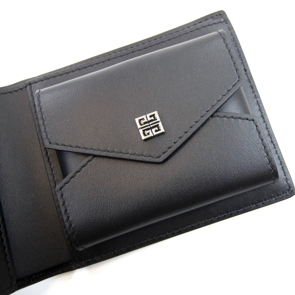 Givenchy Coin Wallet In Braided-effect Leather Black