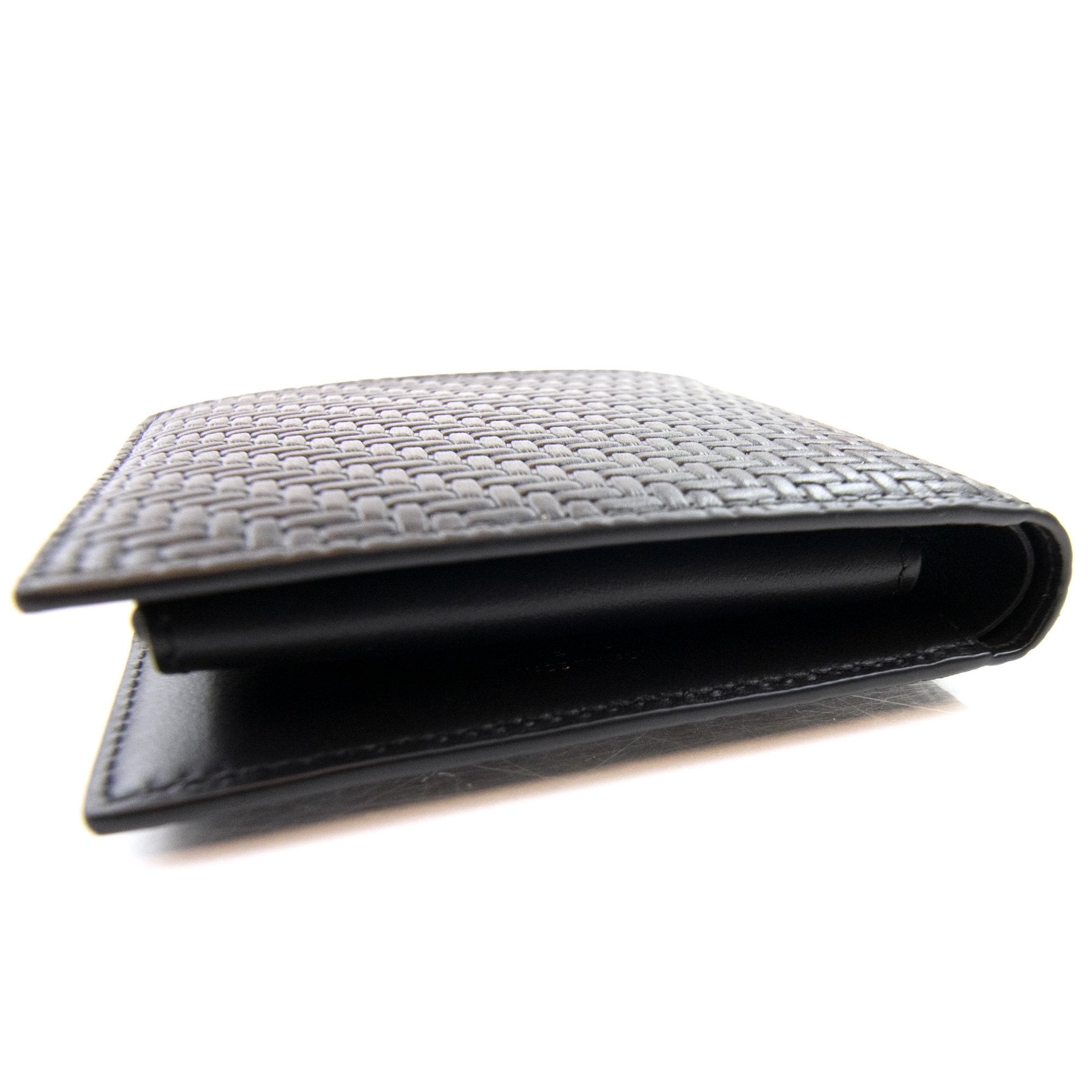 Givenchy Coin Wallet In Braided-effect Leather Black