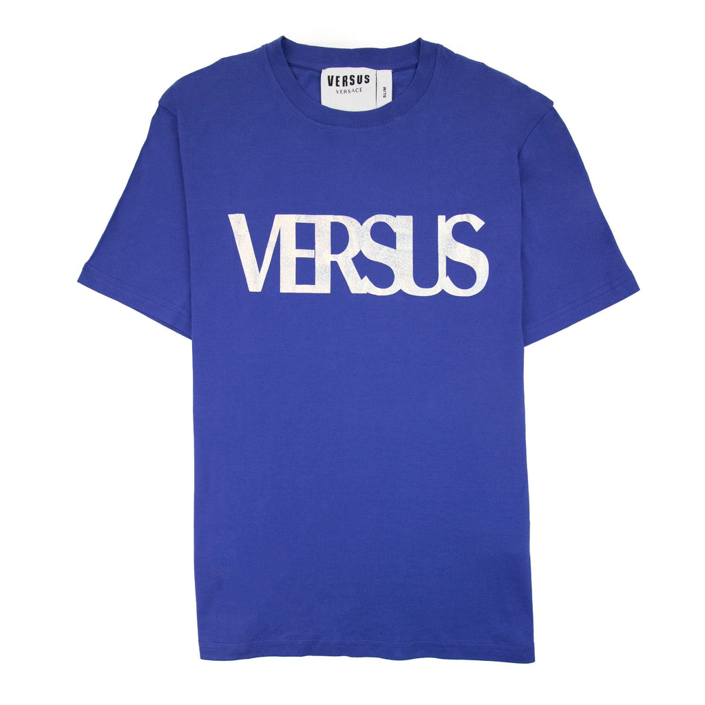 Versace Versus Logo Printed T Shirt Royal Blue