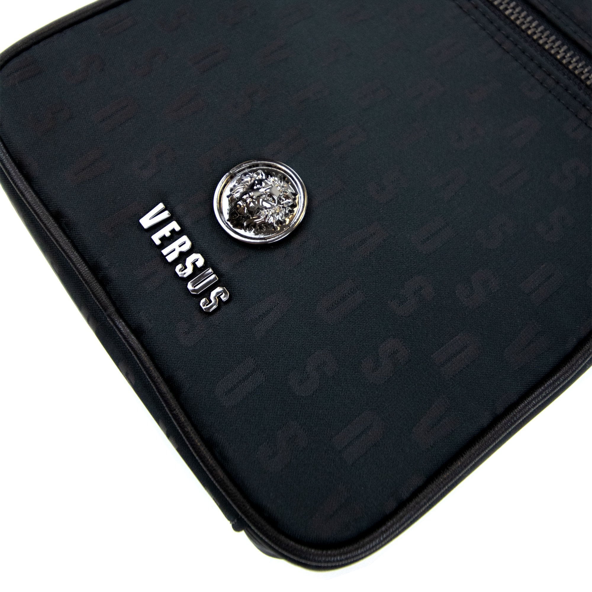 Versace Versus Nylon Jacquard Messenger Bag Black