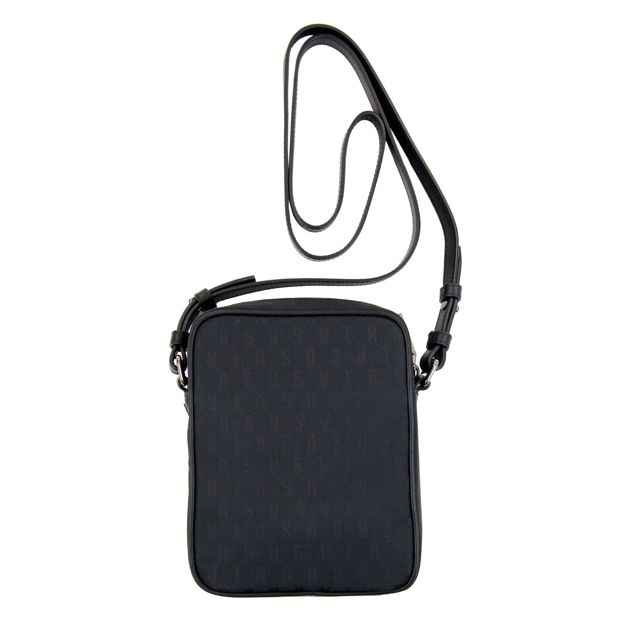 Versace Versus Nylon Jacquard Messenger Bag Black