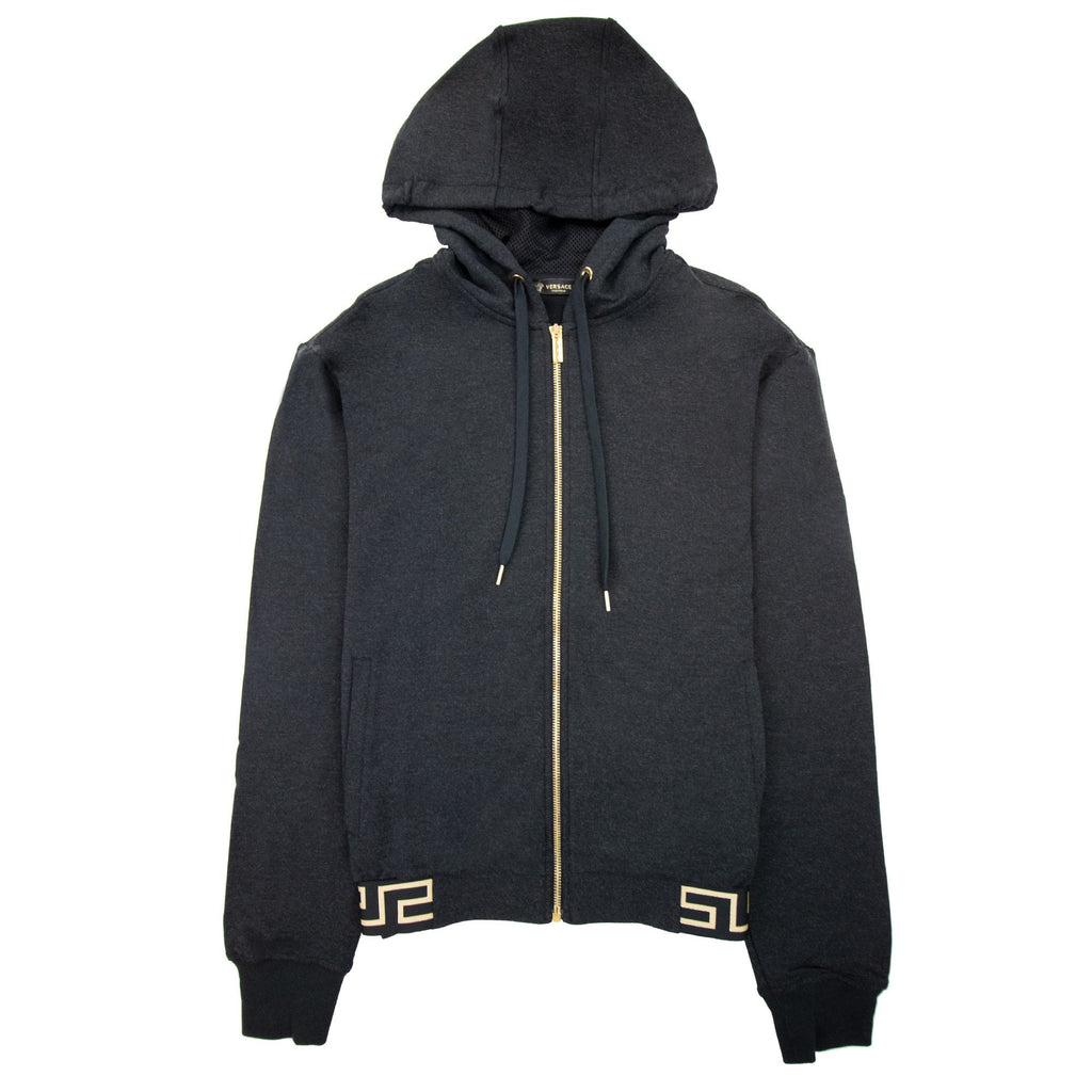 Versace Waist Band Zip Hoody Dark Grey