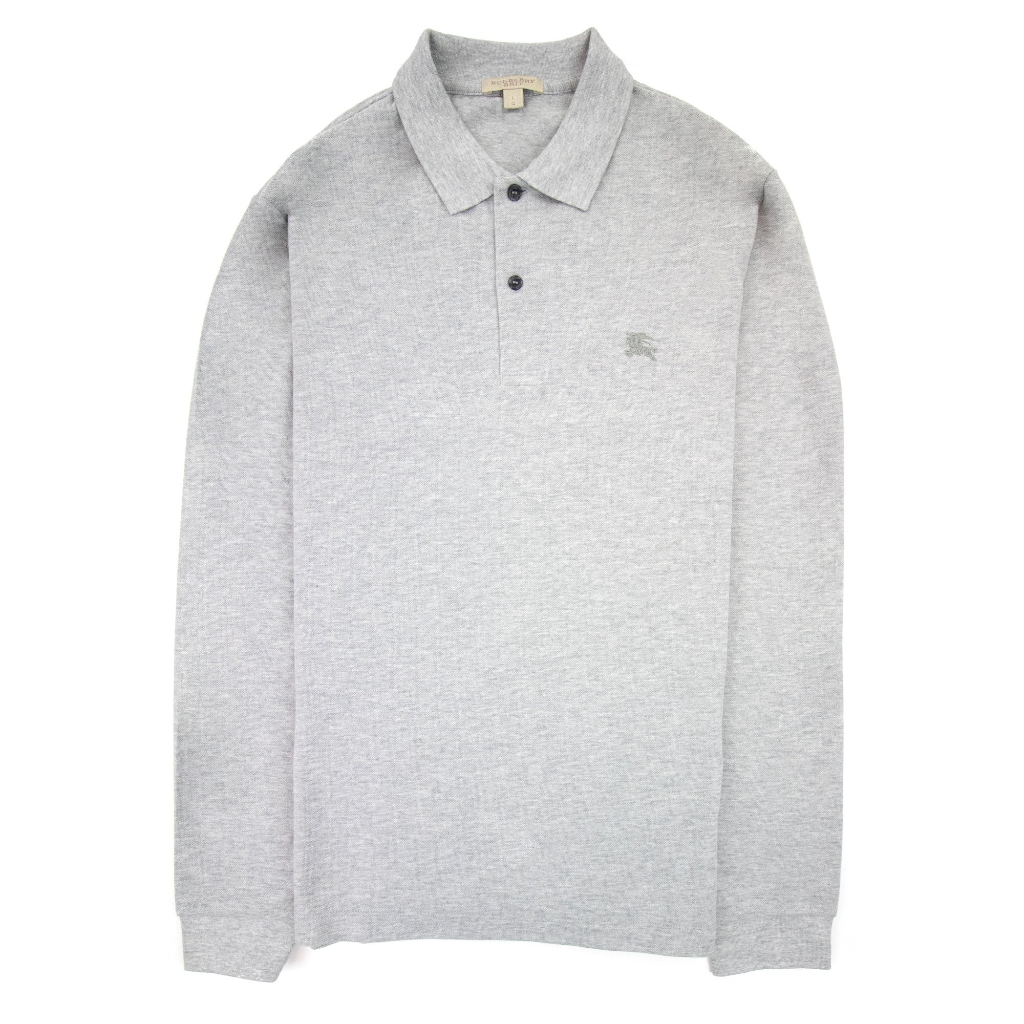 Burberry Oxford Logo L/s Polo Grey Melange