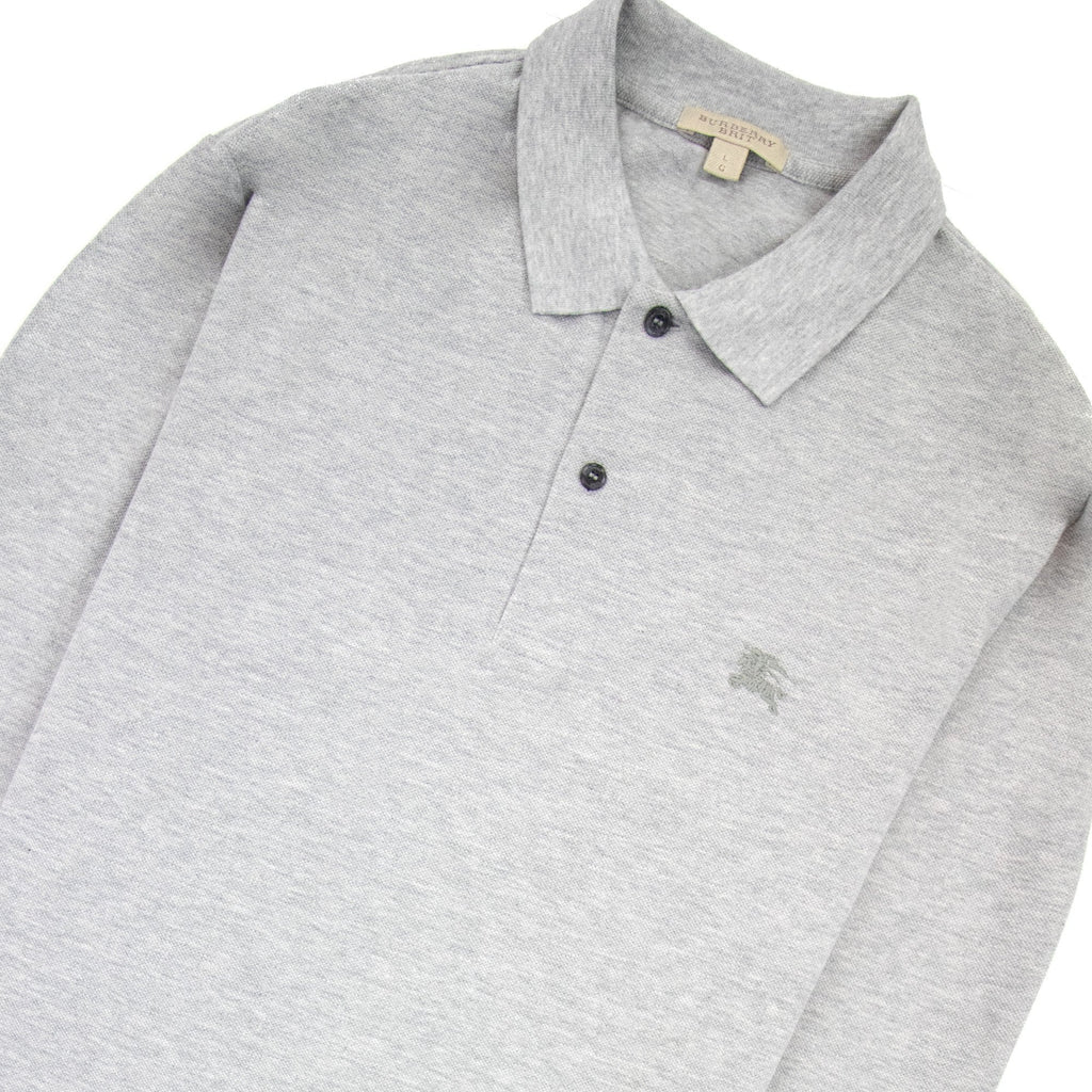 Burberry Oxford Logo L/s Polo Grey Melange