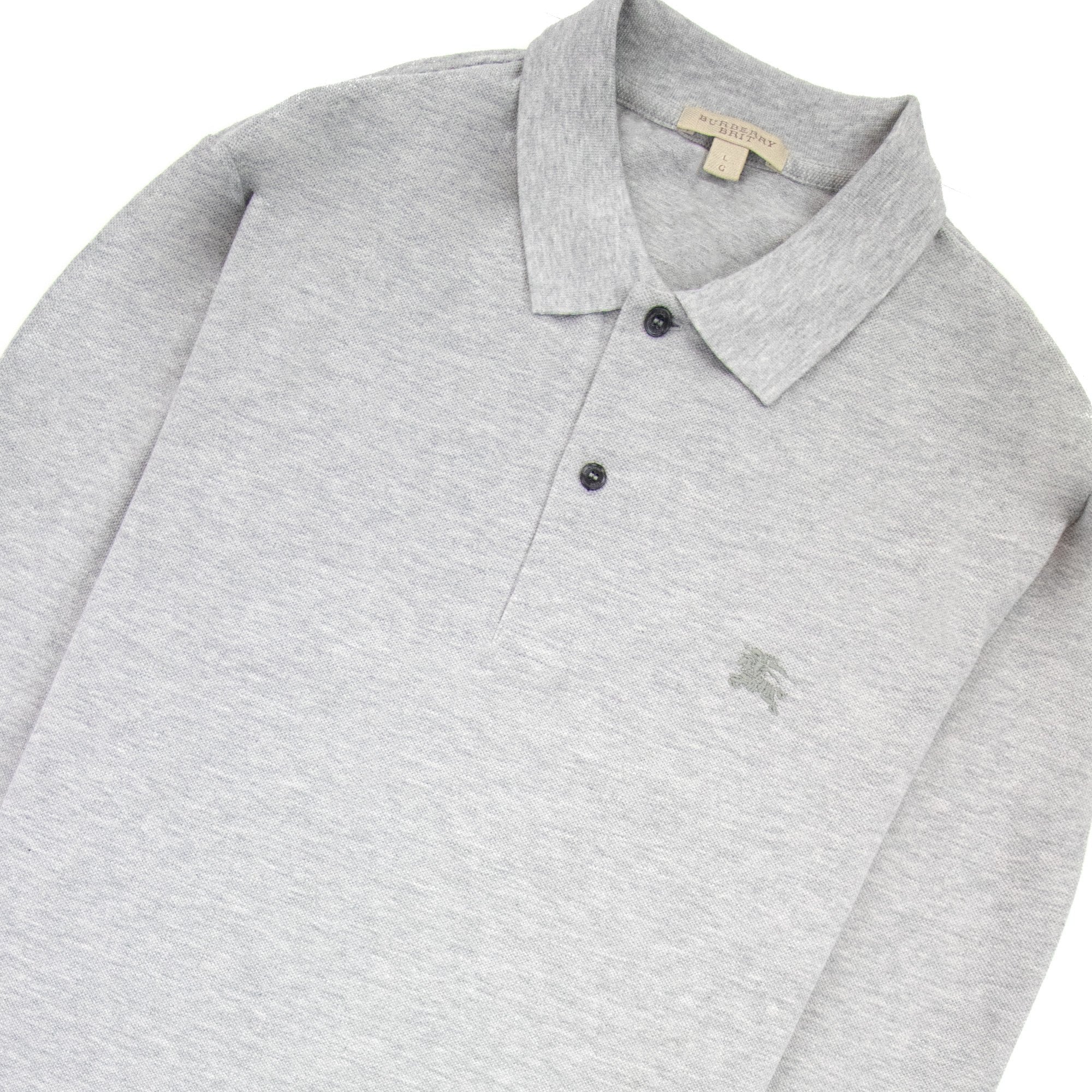 Burberry Oxford Logo L/s Polo Grey Melange