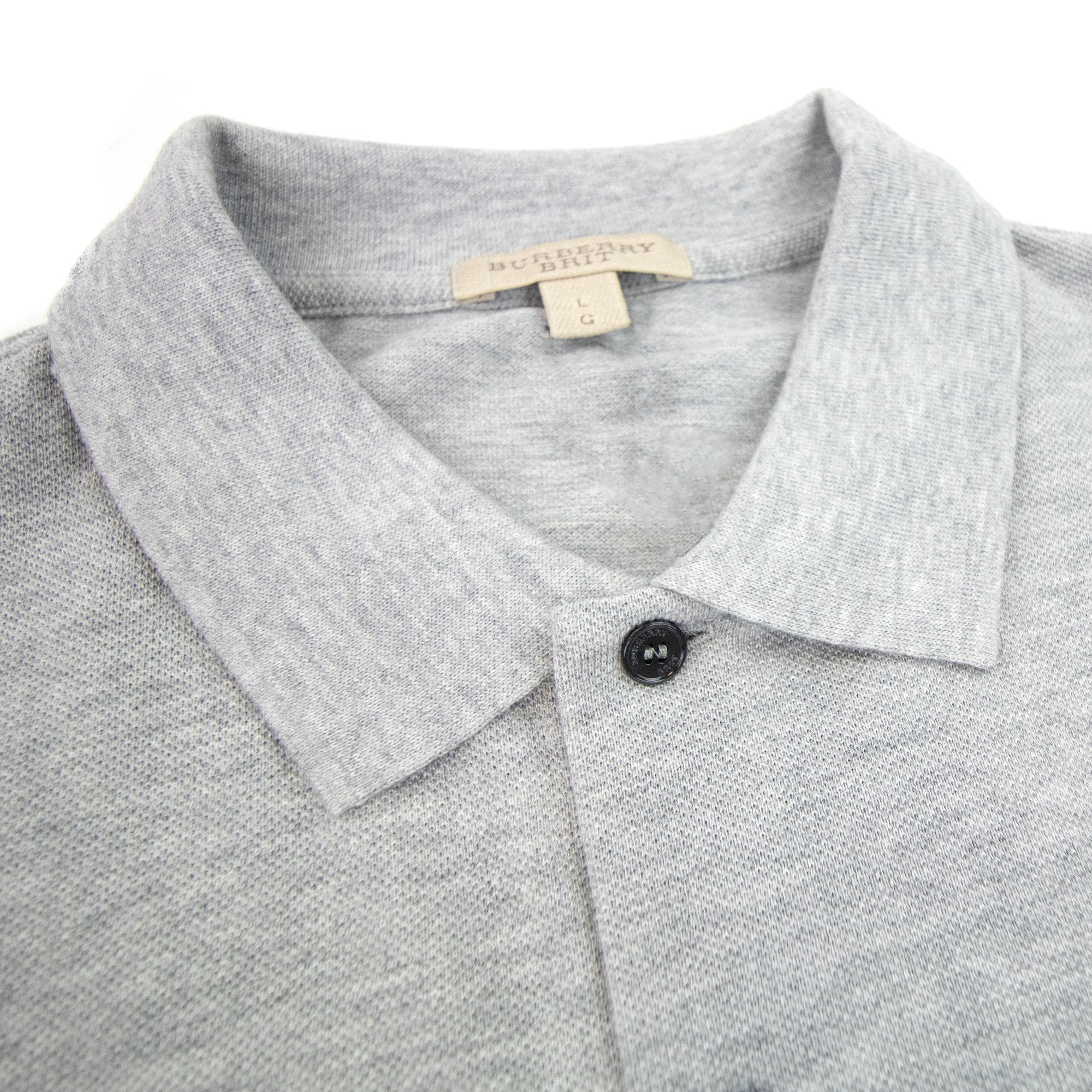 Burberry Oxford Logo L/s Polo Grey Melange