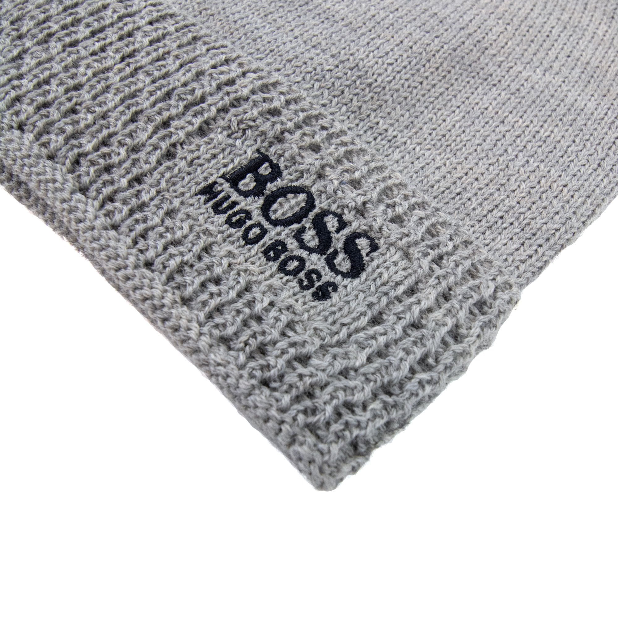 Hugo Boss Embroidered Logo Knitted Beanie Grey 059