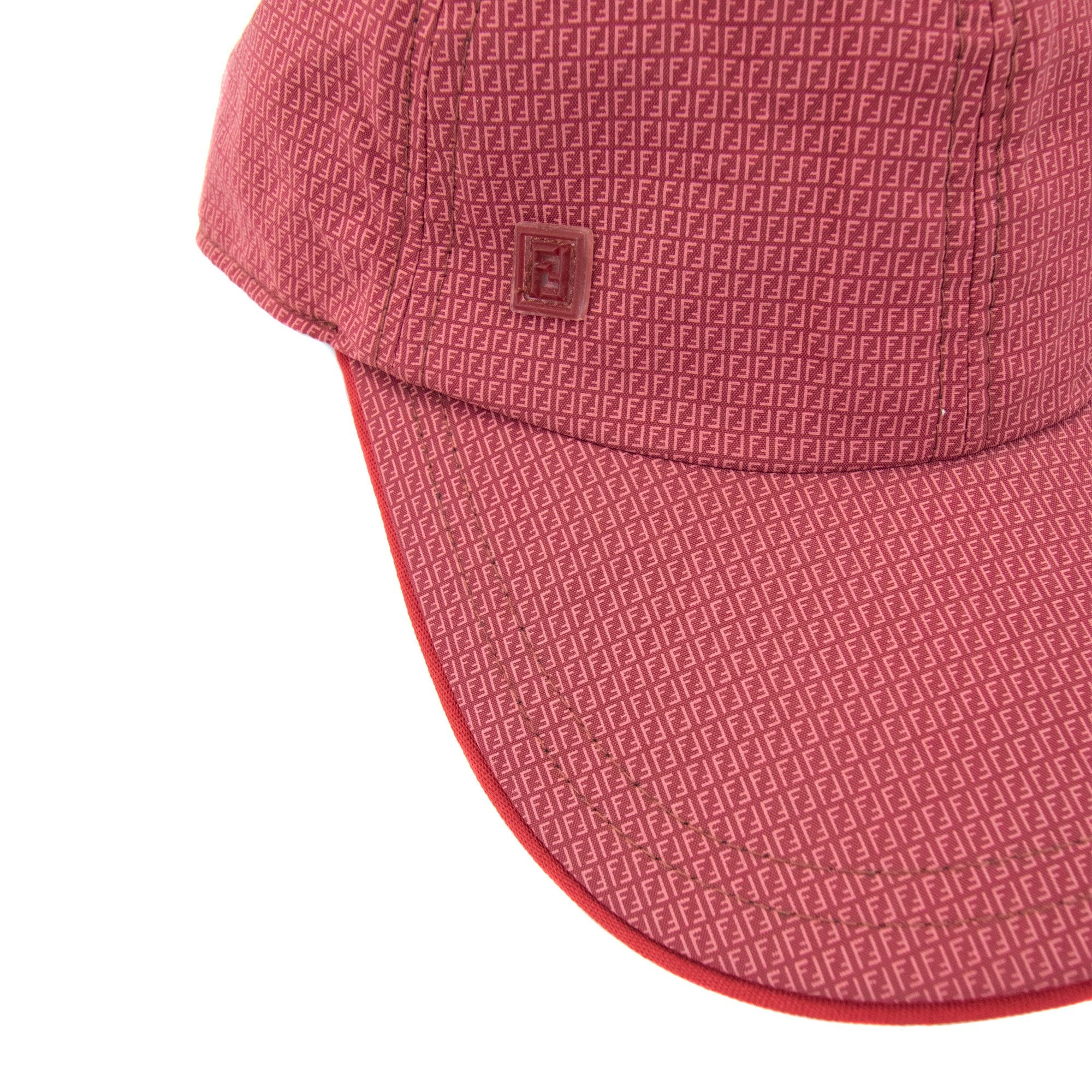 Fendi Micro Ff All Over Baseball Cap Rosso