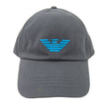 Armani Junior Embroidered Eagle Logo Cap Grey/blue