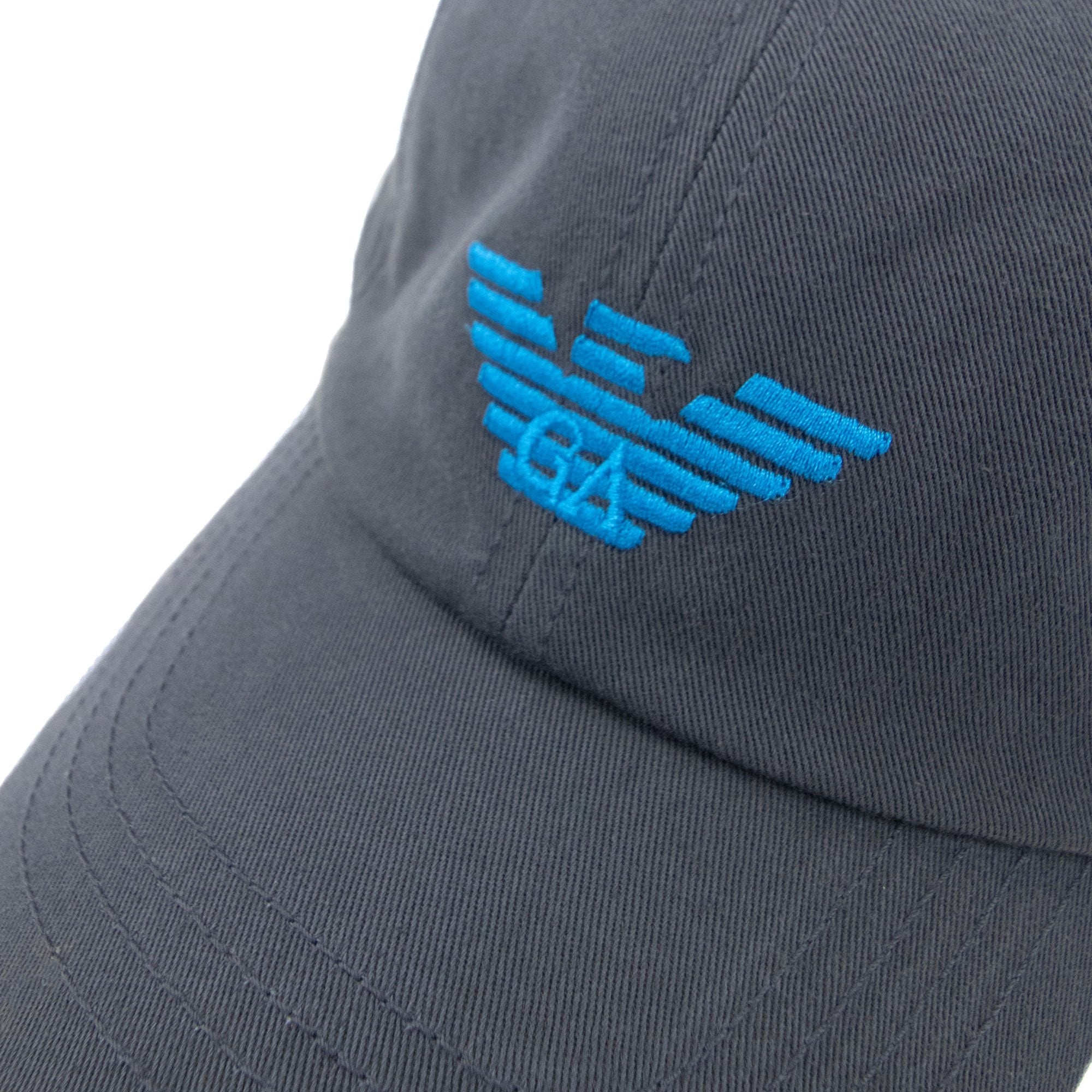 Armani Junior Embroidered Eagle Logo Cap Grey/blue