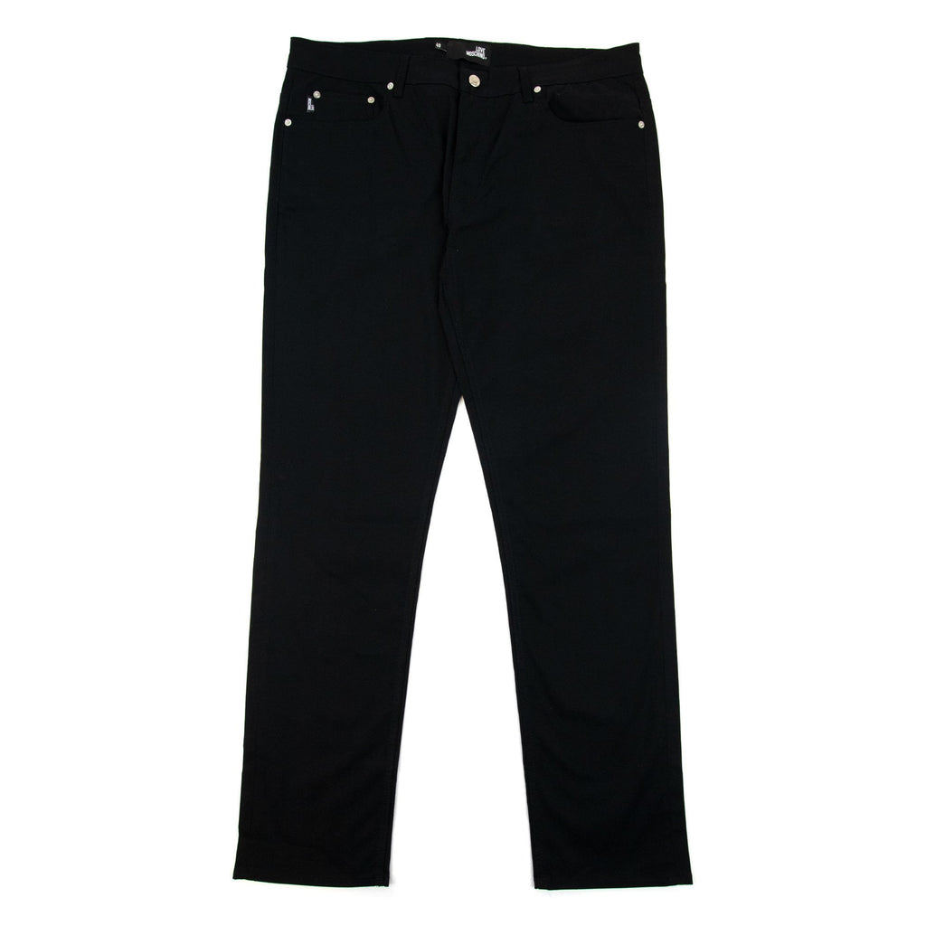 Love Moschino Peace Silver Logo Jeans Black