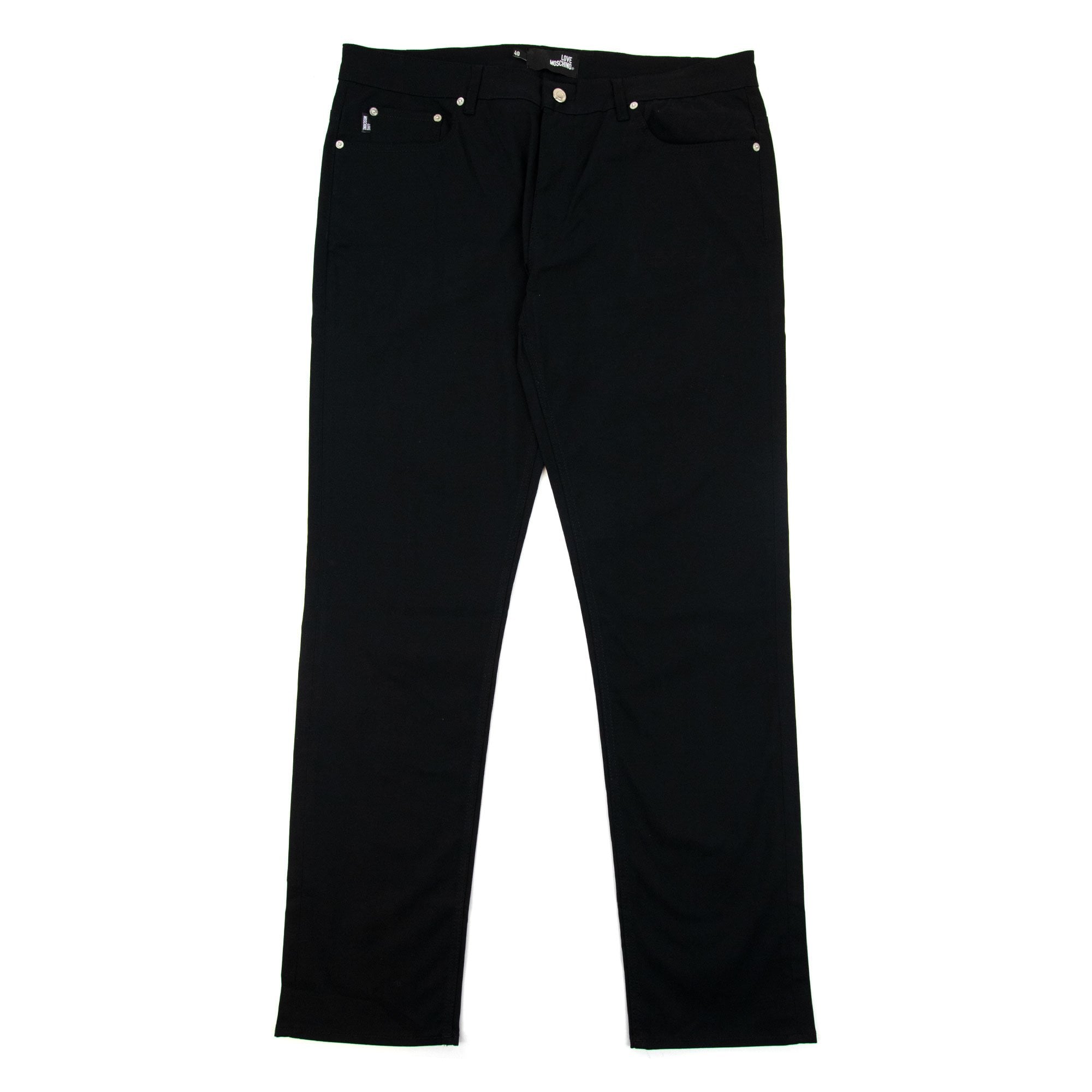 Love Moschino Peace Silver Logo Jeans Black