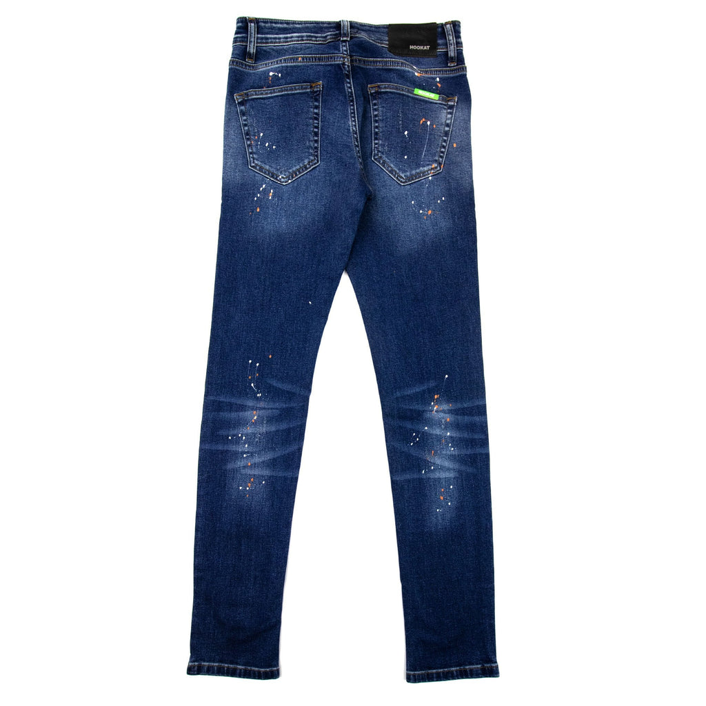 Hookat Pablo Paint Splashes Jeans Denim Blue