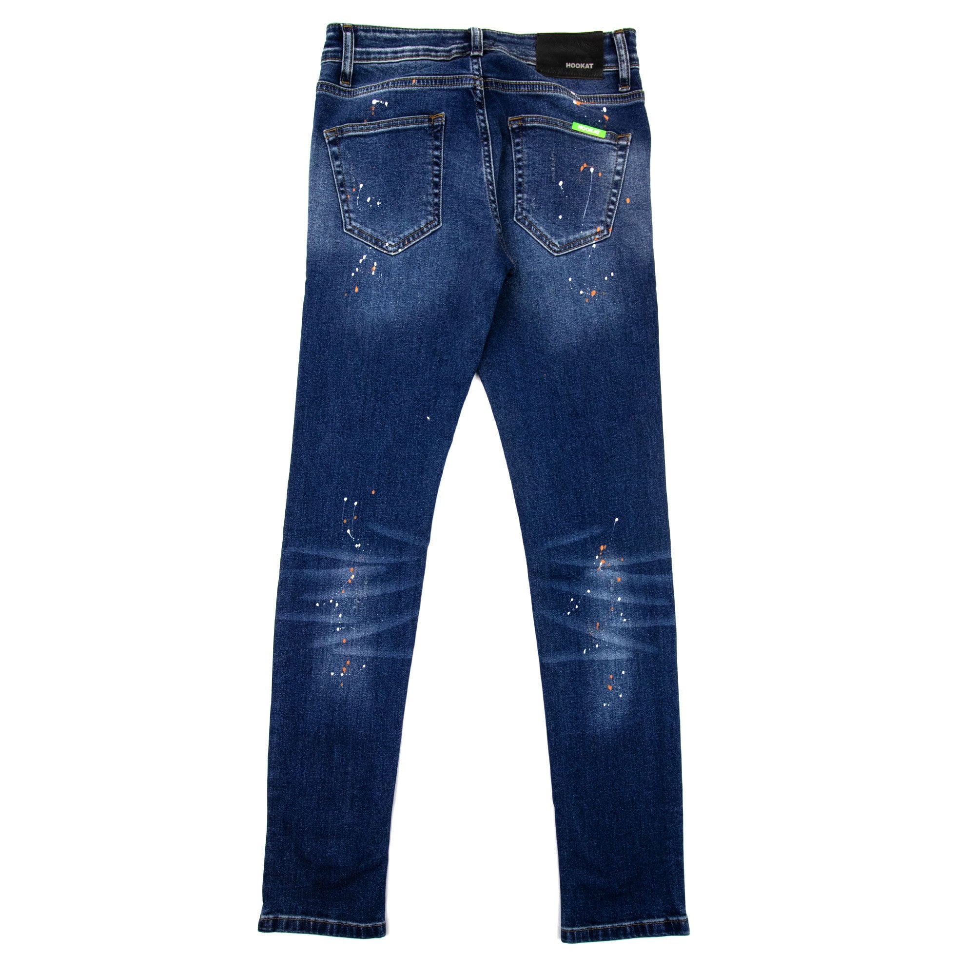 Hookat Pablo Paint Splashes Jeans Denim Blue