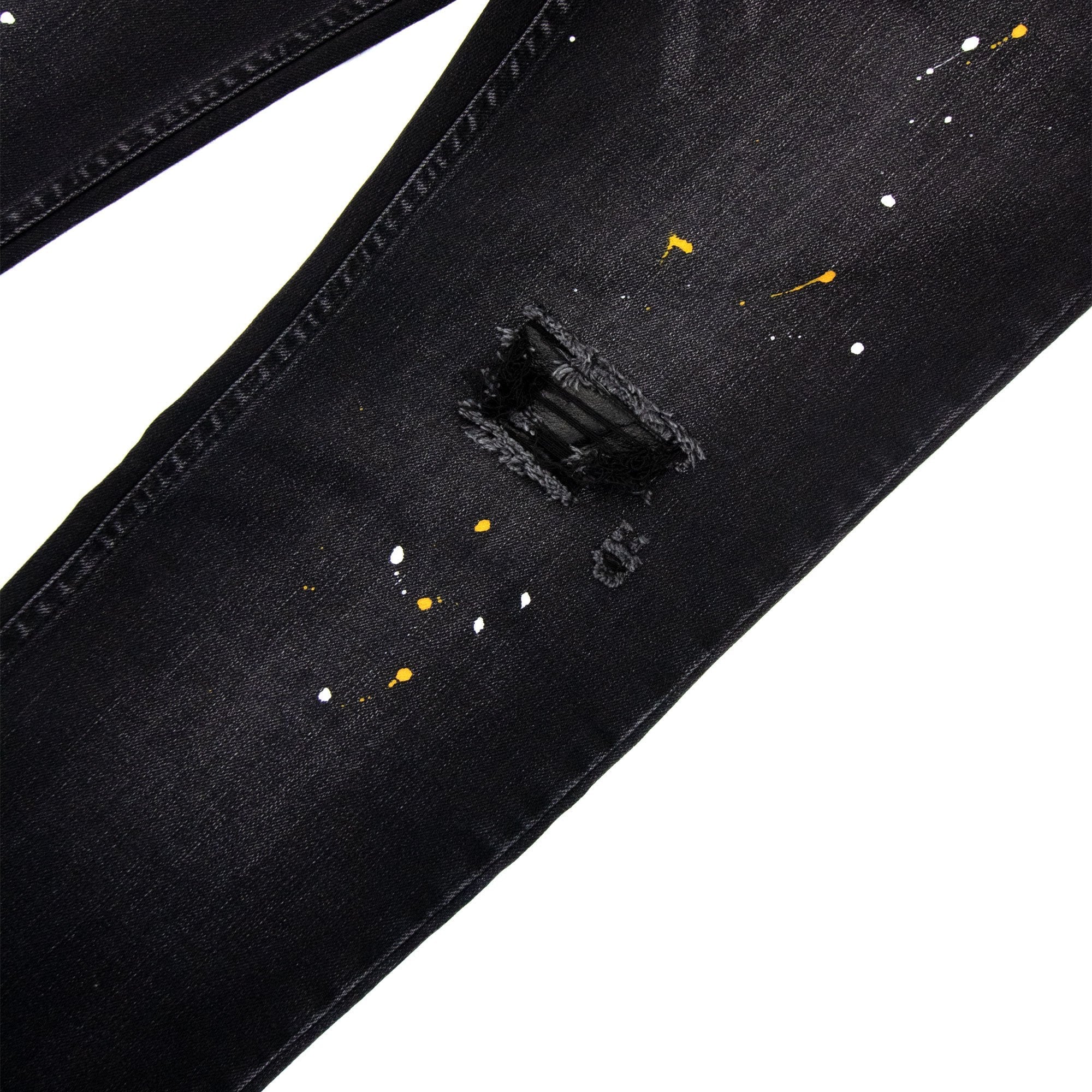 Hookat Teta Paint Splashes Distressed Jeans Black