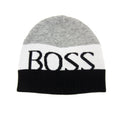 Hugo Boss Kids Block Colour Logo Beanie White Grey Black